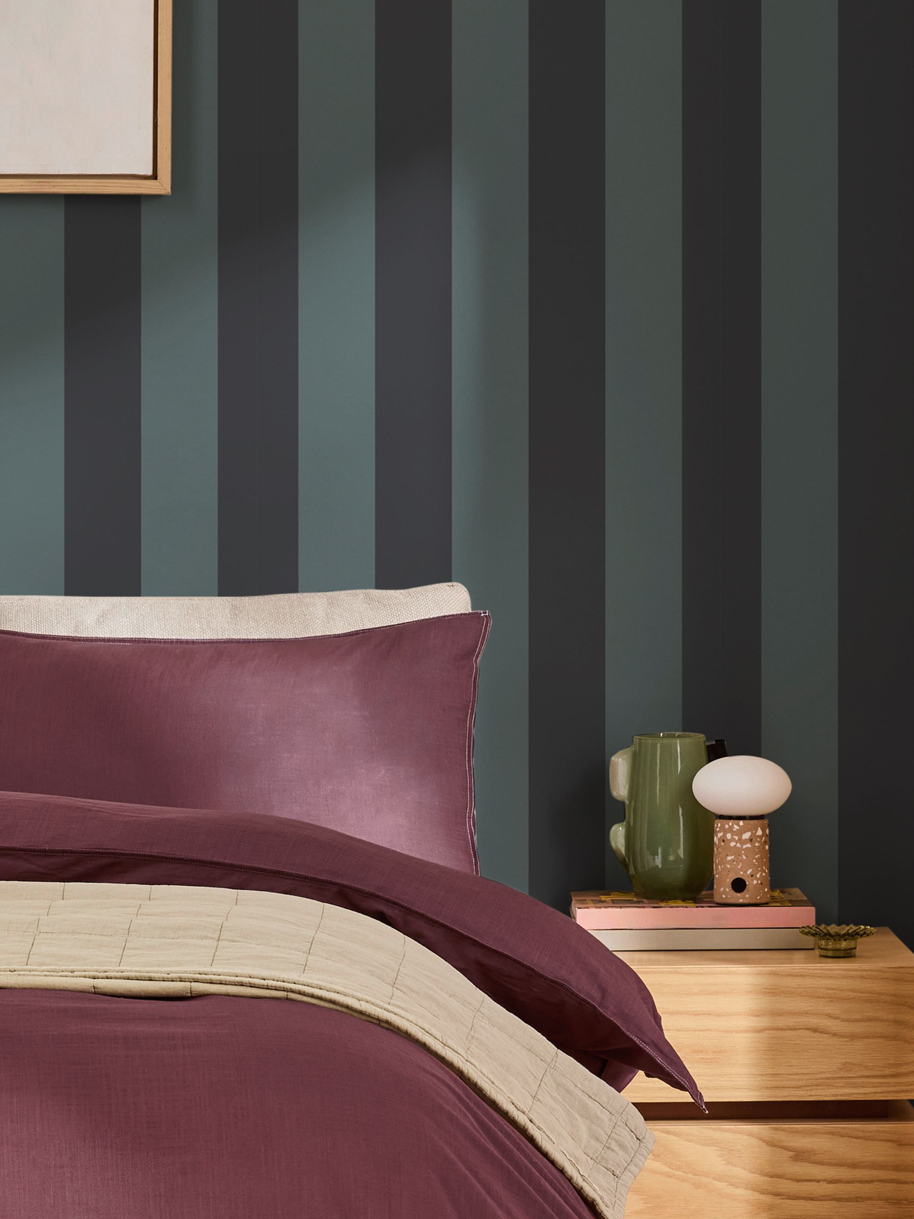 Demi Wide Stripe 10M Wallpaper in Blue - Image 4 of 4