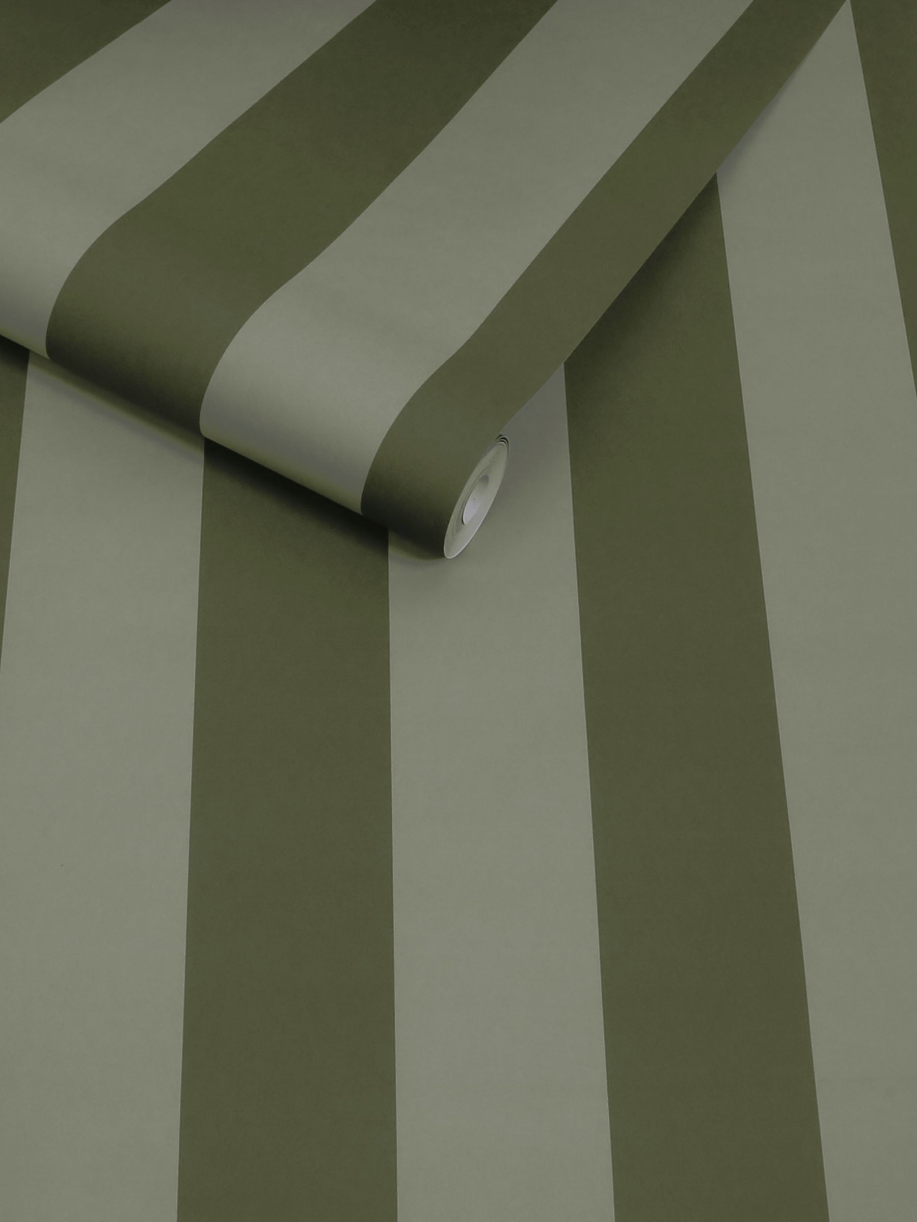 Demi Wide Stripe 10M Wallpaper in Moss - Image 3 of 4