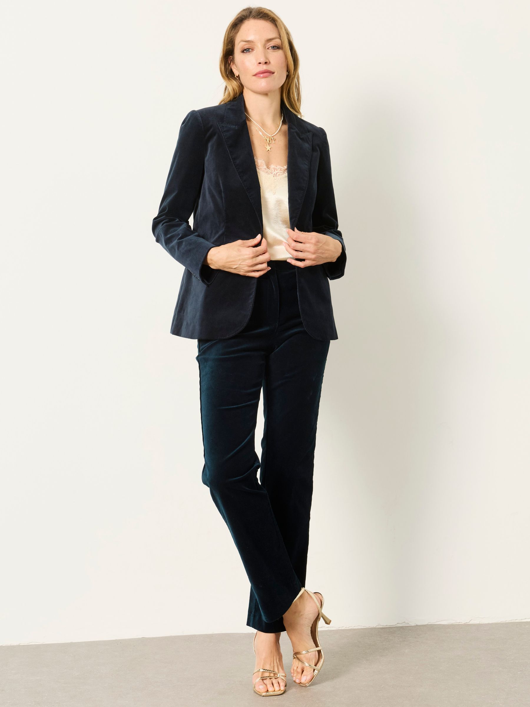 Teal Blue Maggie Velvet Blazer - Image 5 of 7