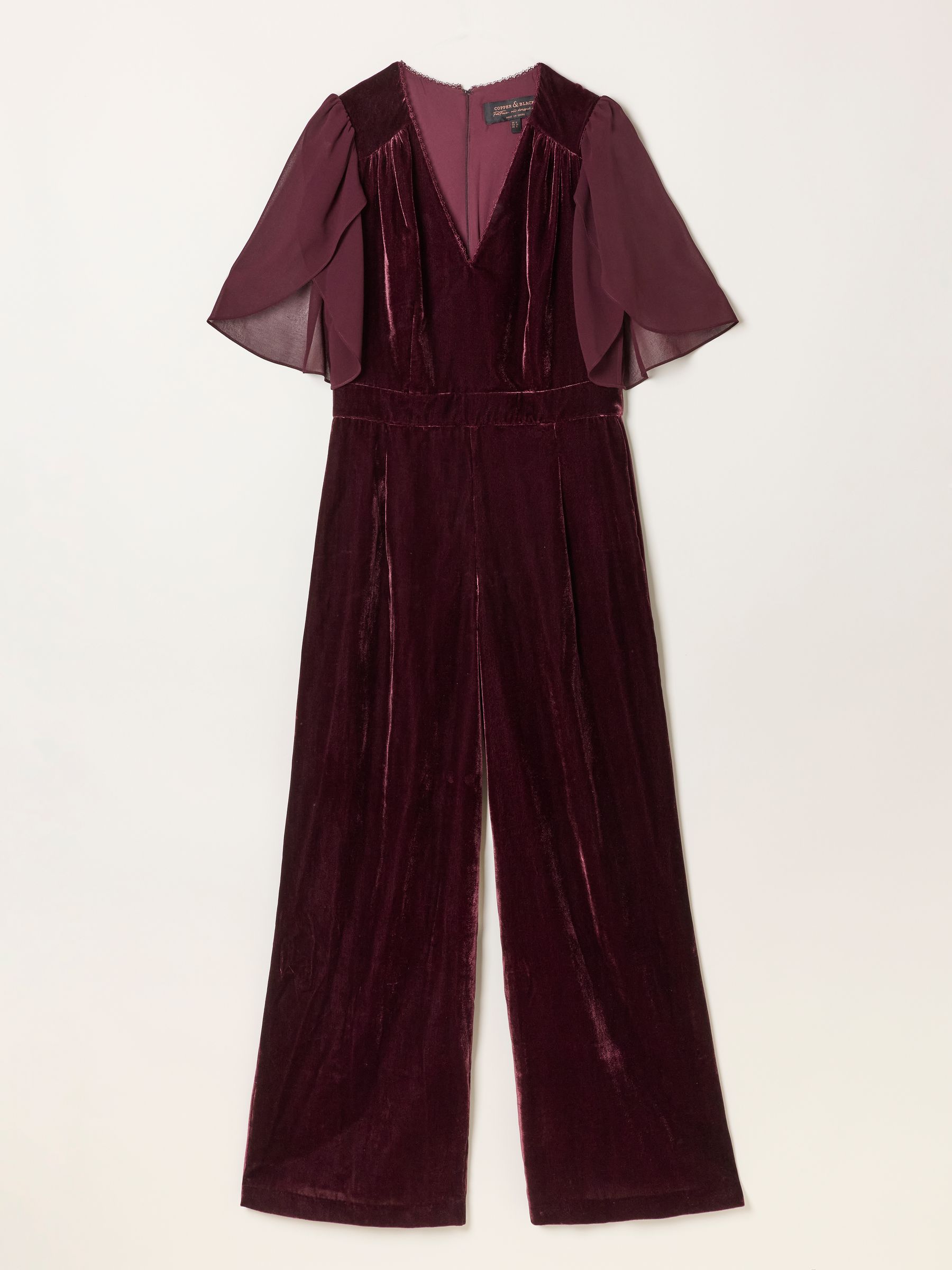 Wine Opal Velvet Jumpsuit - Image 6 of 6