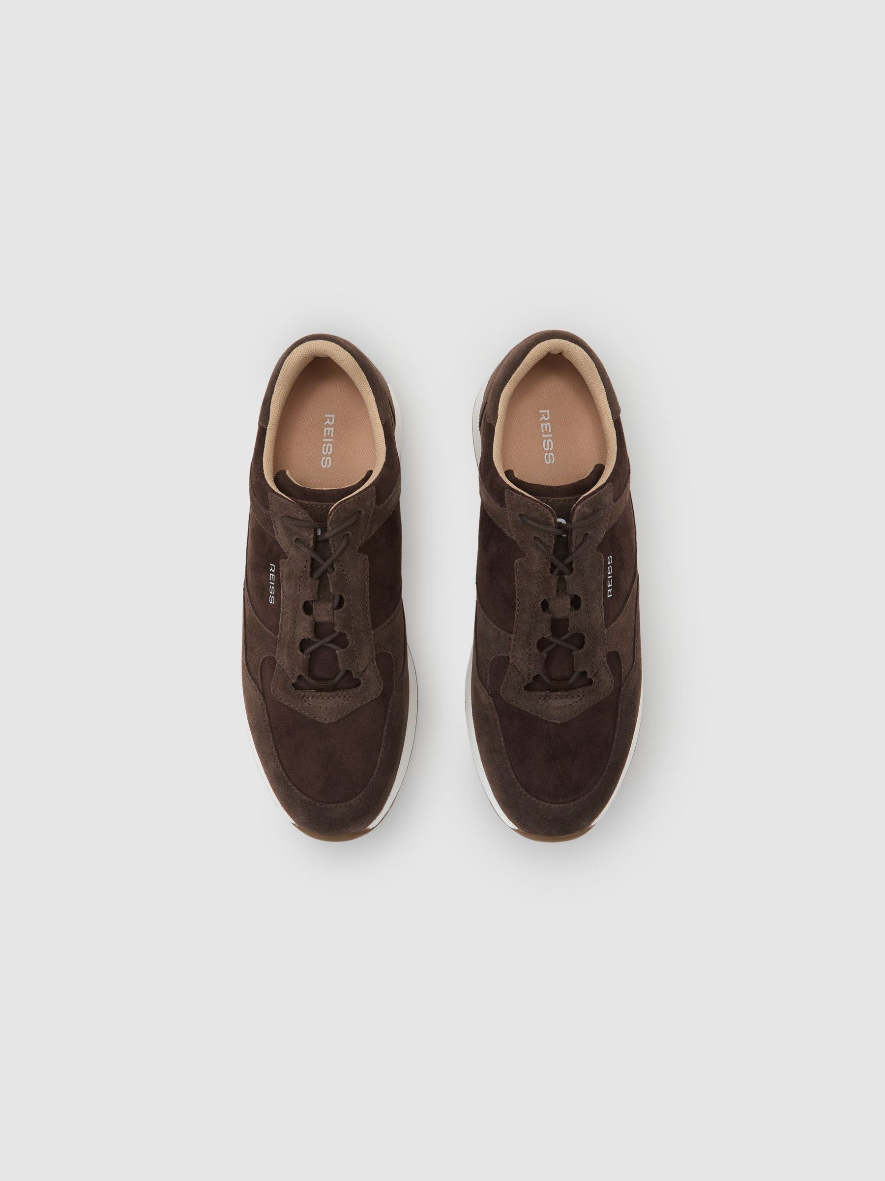 Suede Lightweight Runner Trainers in Chocolate Brown - Image 3 of 5