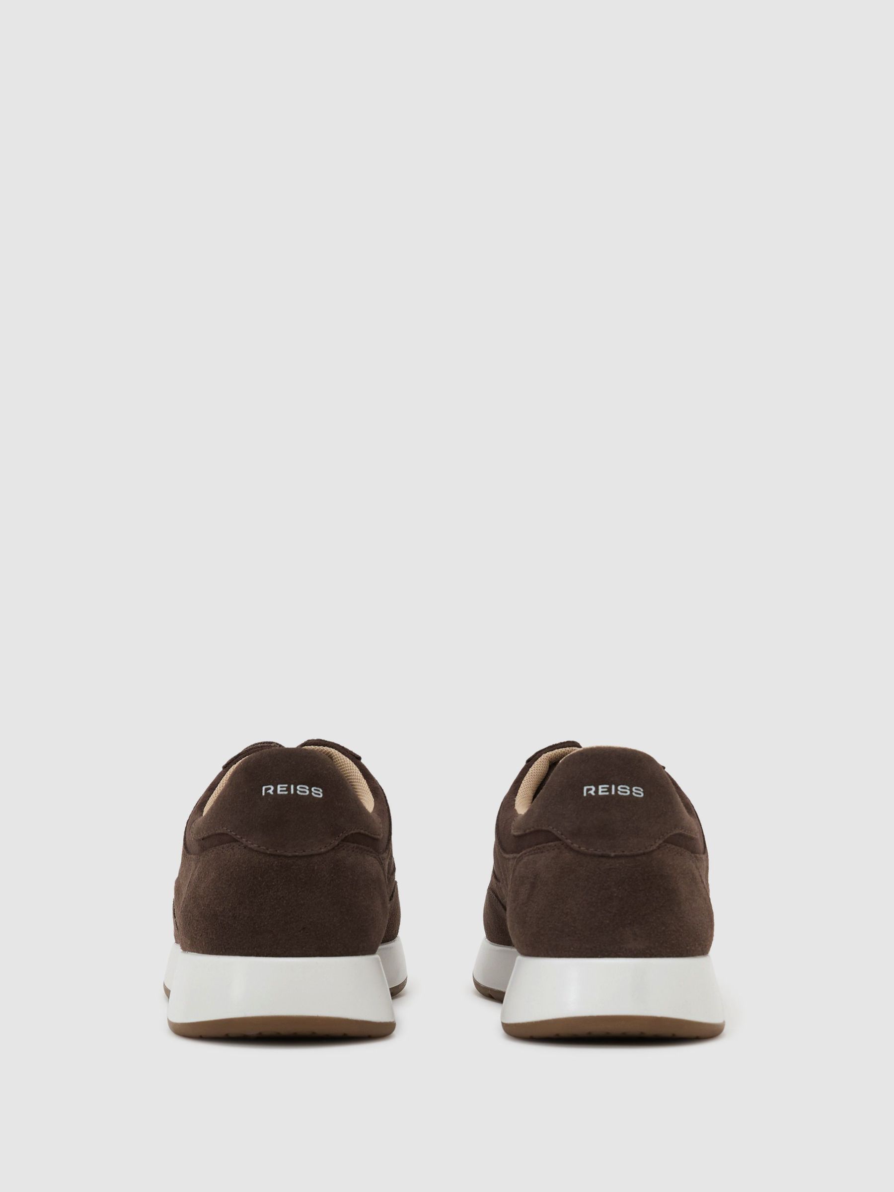 Suede Lightweight Runner Trainers in Chocolate Brown - Image 4 of 5