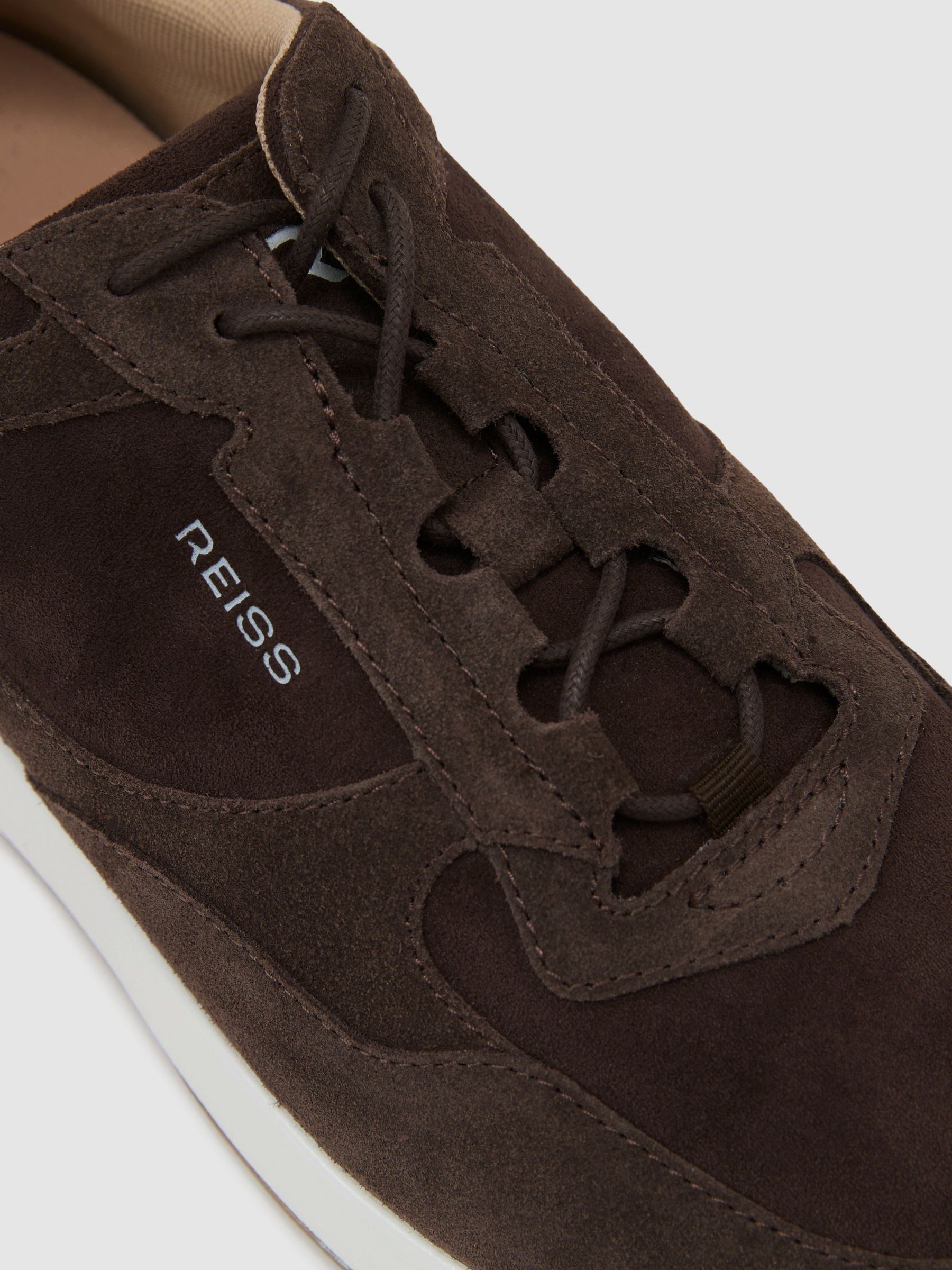 Suede Lightweight Runner Trainers in Chocolate Brown - Image 5 of 5
