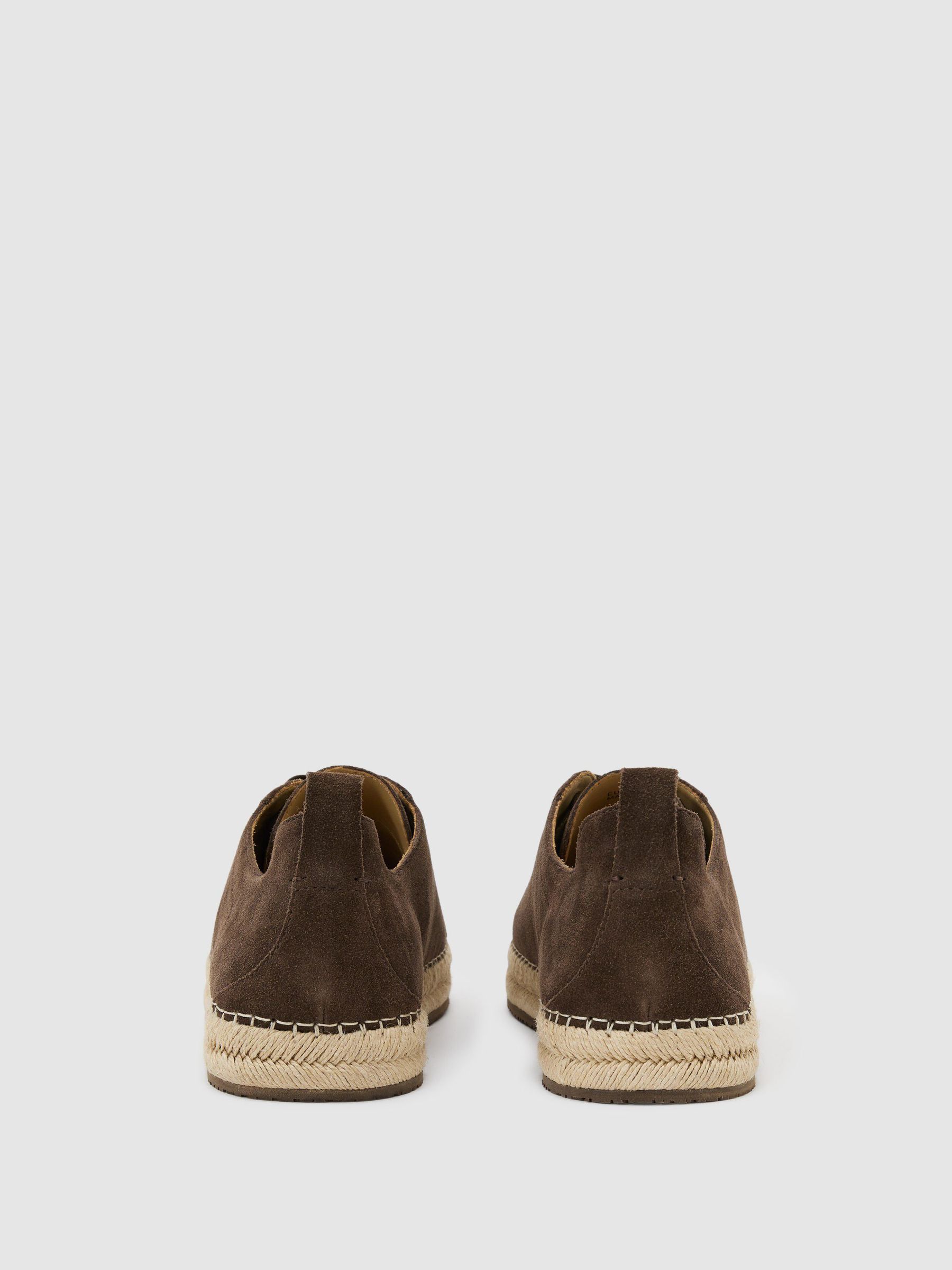Suede Espadrille Lace-Up Trainers in Brown - Image 4 of 5