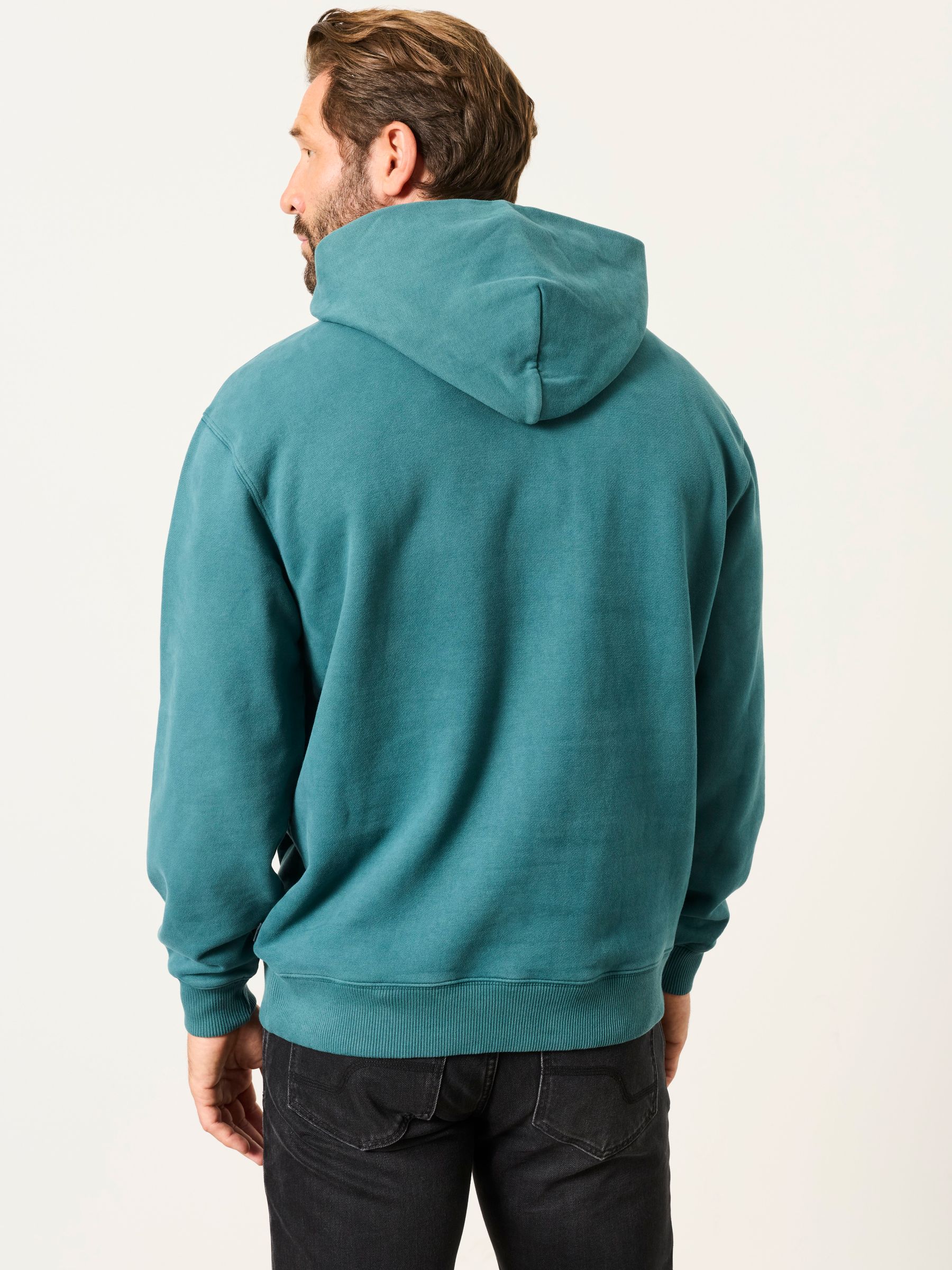 Hayle Dark Teal Overhead Hoodie - Image 2 of 6 Hayle Dark Teal Overhead Hoodie - Image 2 of 6