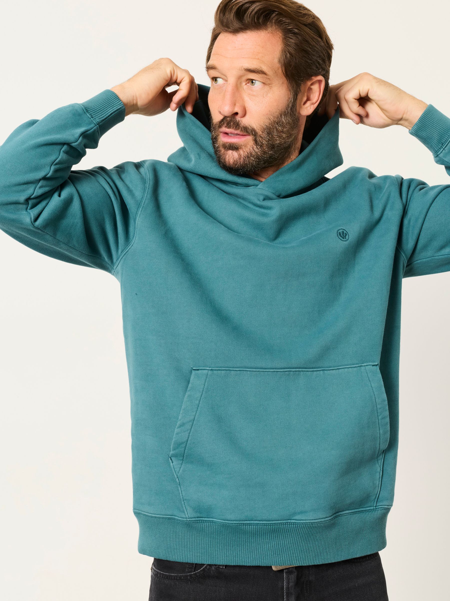 Hayle Dark Teal Overhead Hoodie - Image 5 of 6