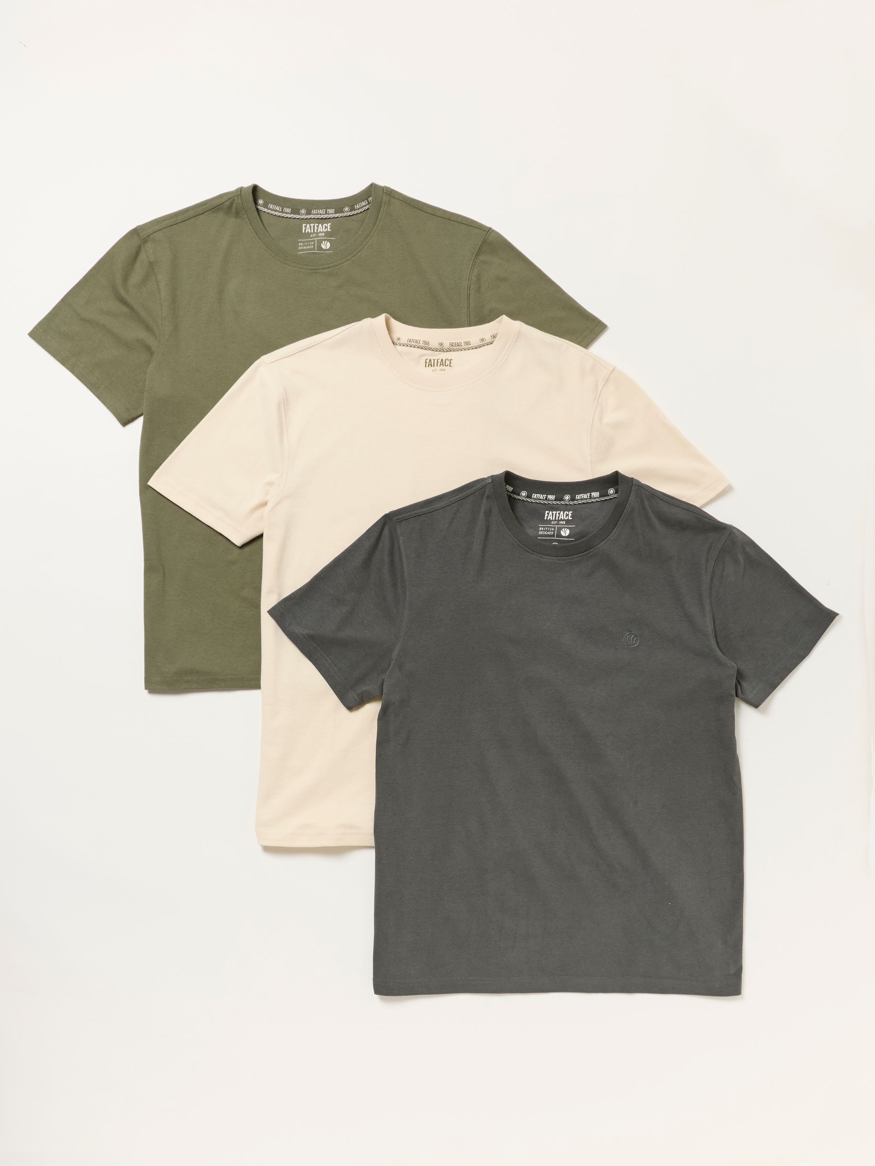 3 Pack Khaki Green Short Sleeve T-Shirt - Image 6 of 7