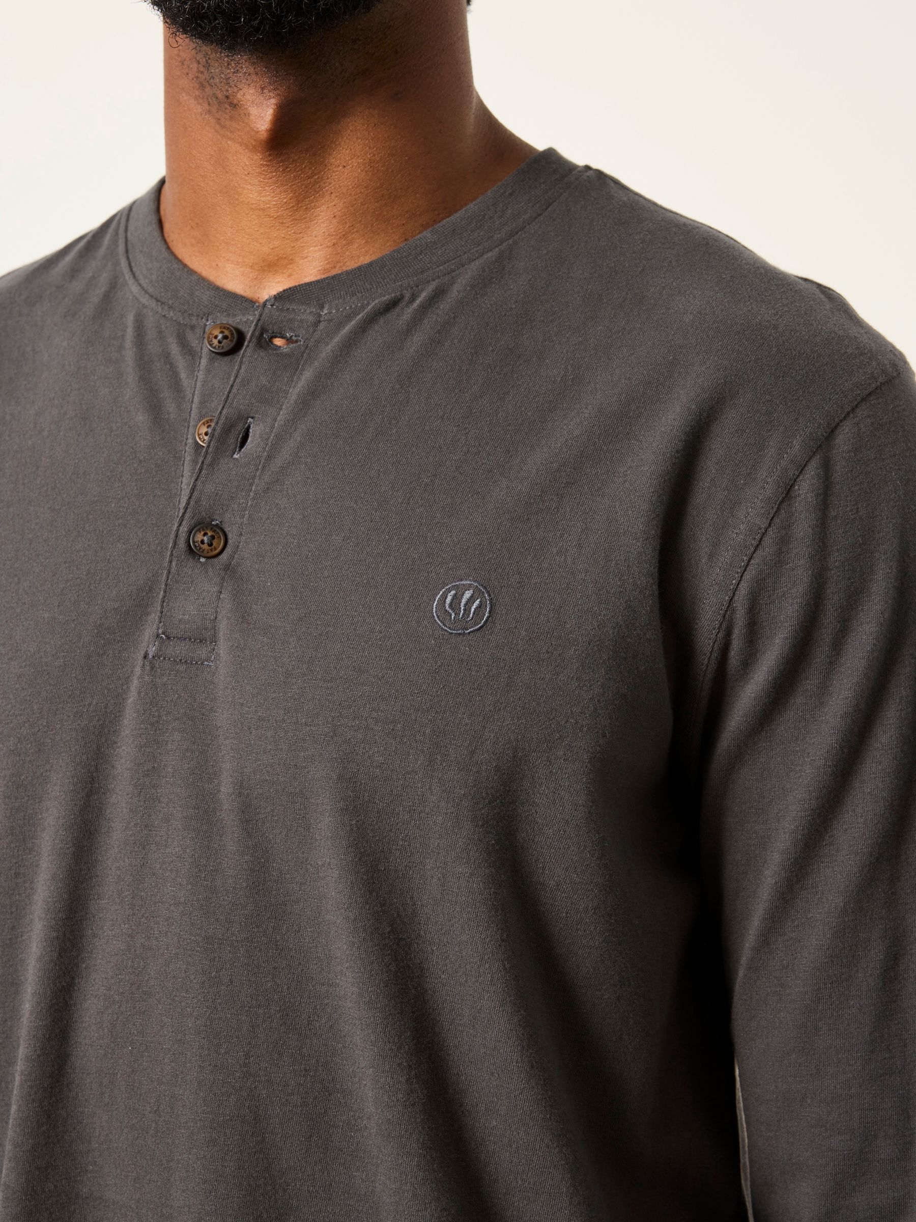 3 Pack Charcoal Grey Long Sleeve Henley T-Shirt - Image 3 of 7