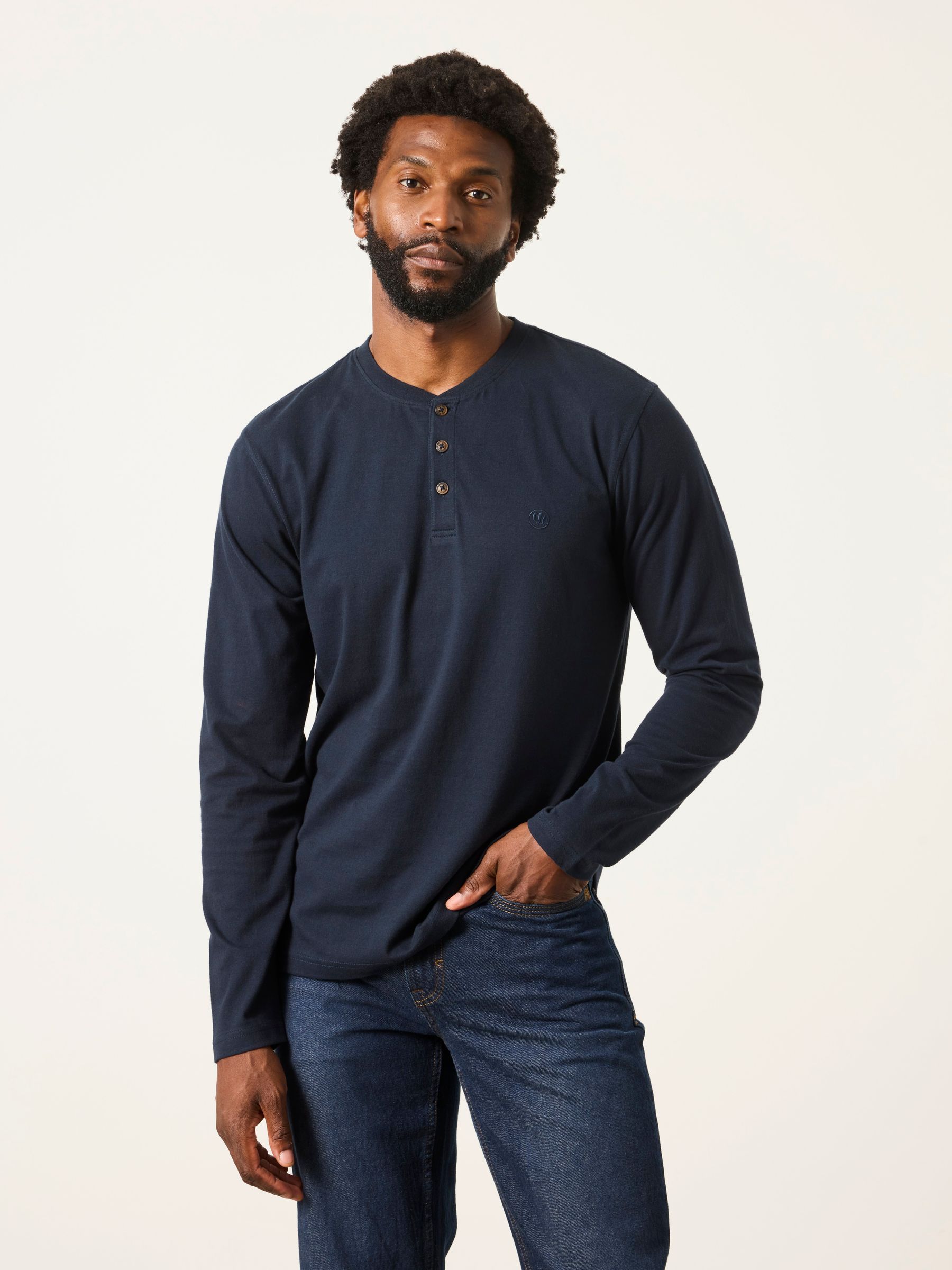 3 Pack Charcoal Grey Long Sleeve Henley T-Shirt - Image 4 of 7