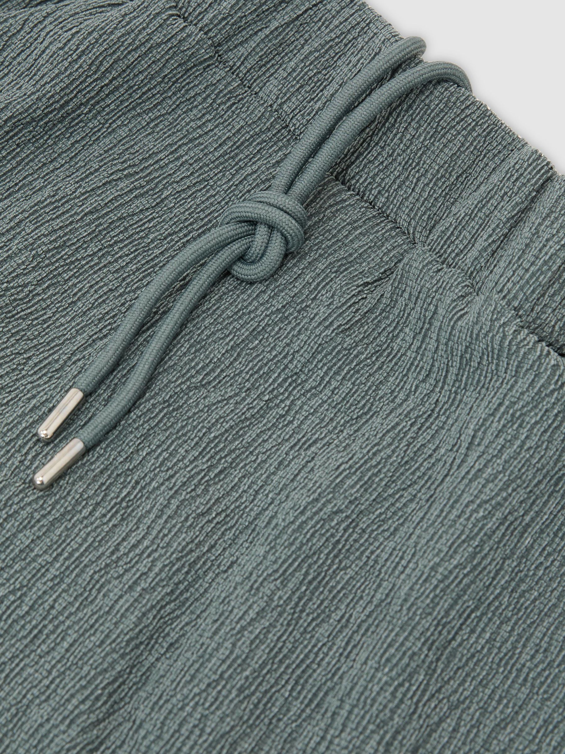 Textured Drawstring Shorts in Dark Sage - image 3