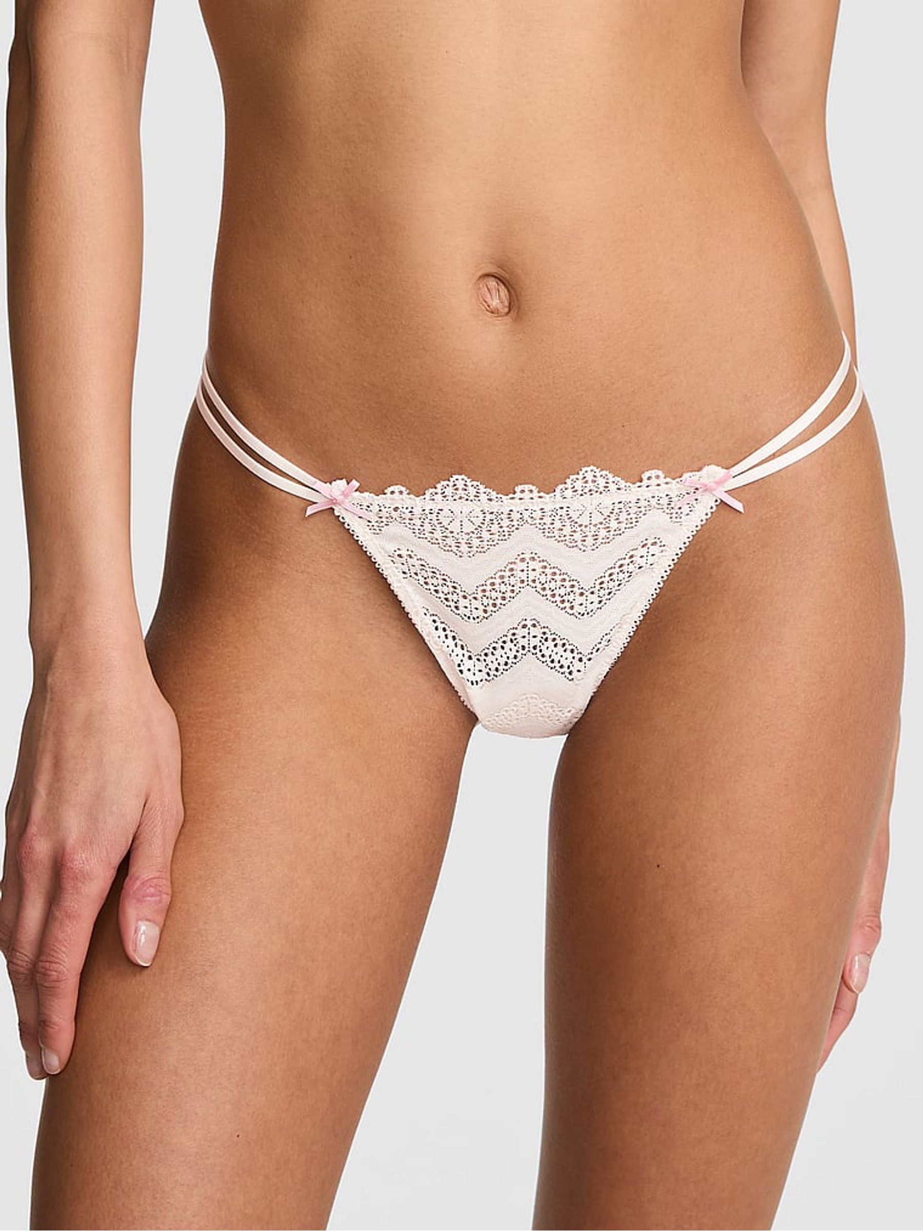 Coconut White G-String Crochet Lace Knickers - Image 1 of 2 Coconut White G-String Crochet Lace Knickers - Image 1 of 2