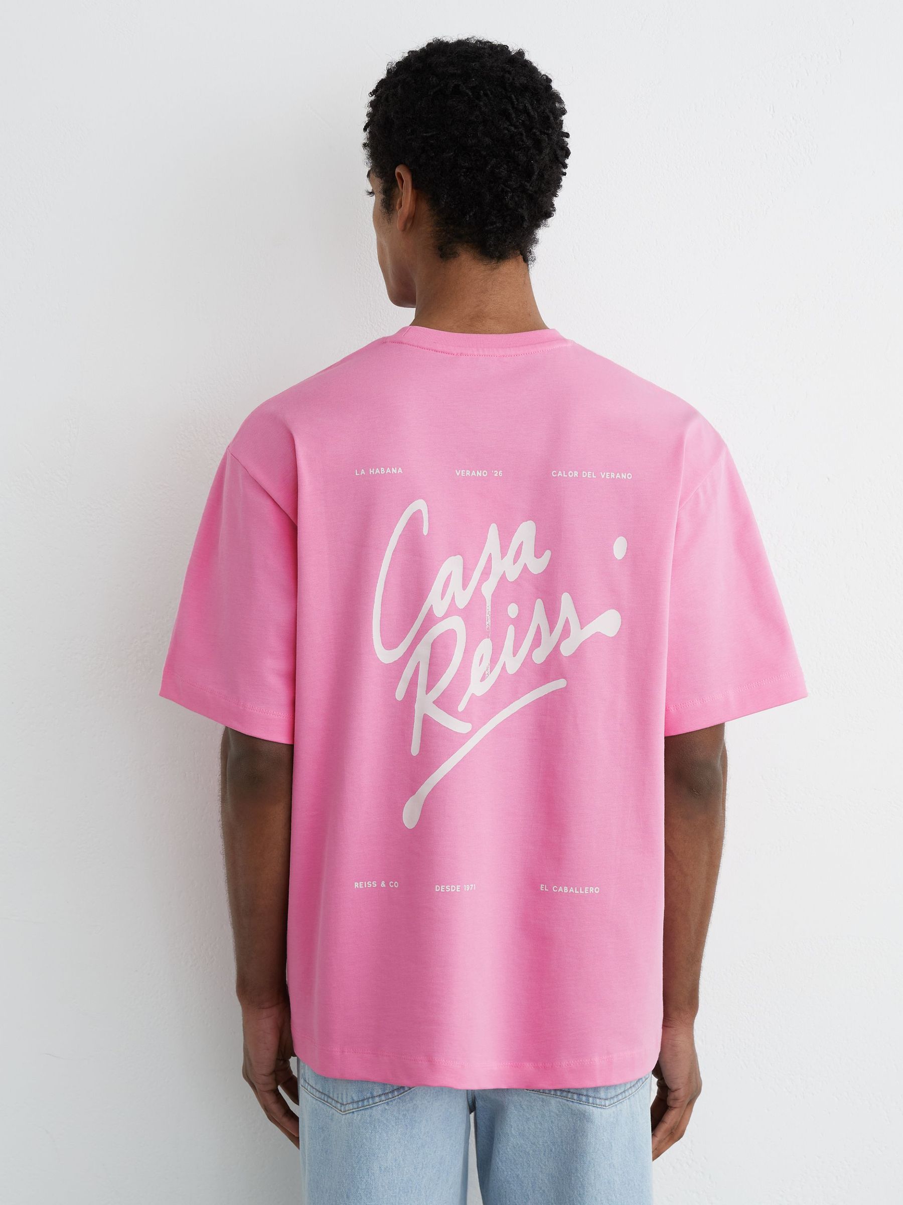 Cotton Logo Short-Sleeve Relaxed T-Shirt in Pink - image 3