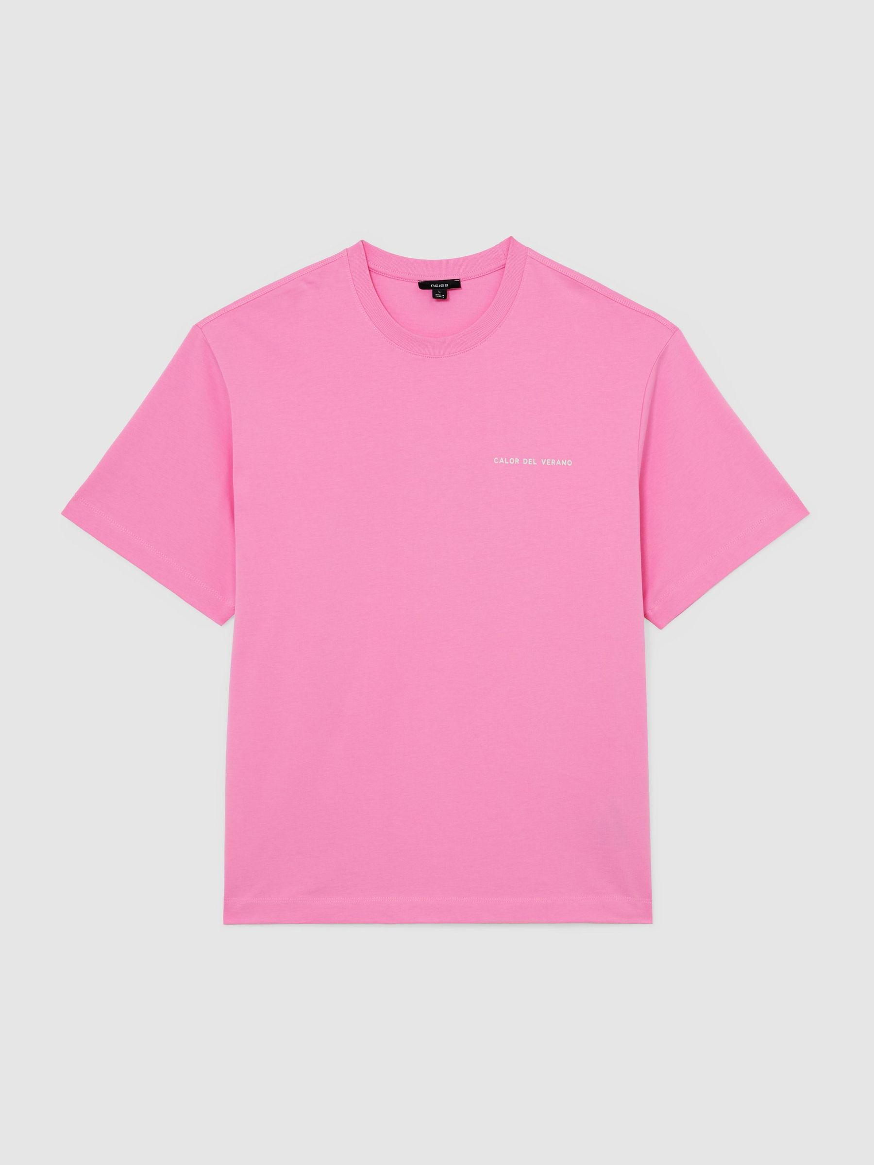 Cotton Logo Short-Sleeve Relaxed T-Shirt in Pink - image 1
