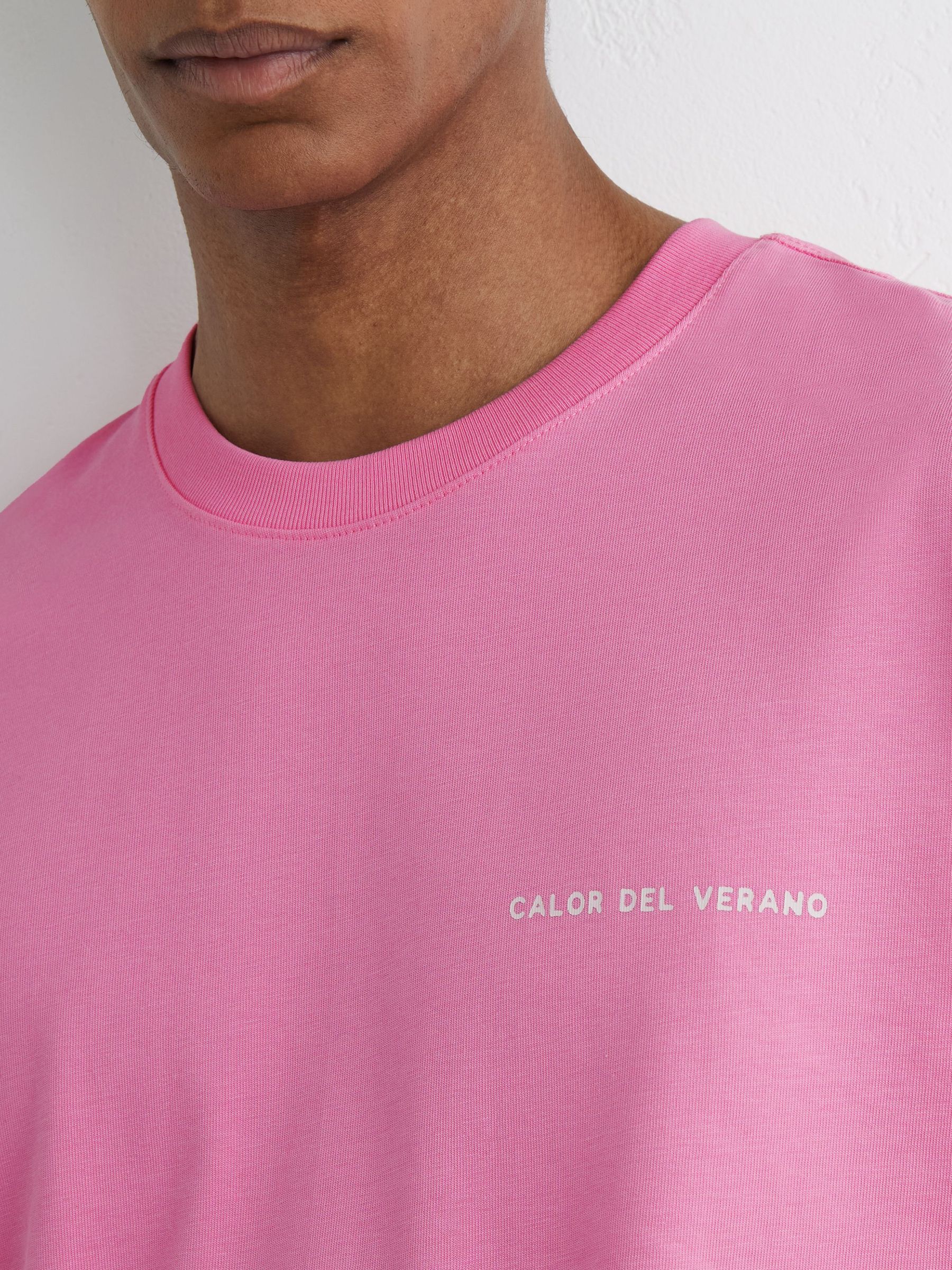 Cotton Logo Short-Sleeve Relaxed T-Shirt in Pink - image 5