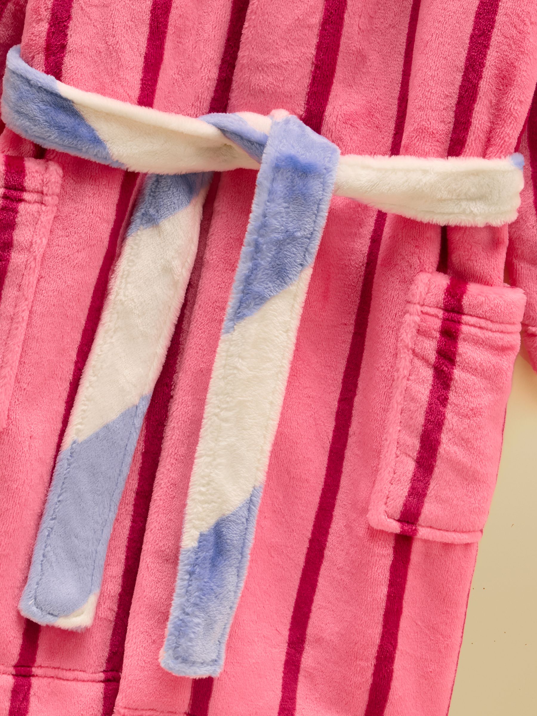 Girls' Snug Pink Stripe Dressing Gown - Image 3 of 4
