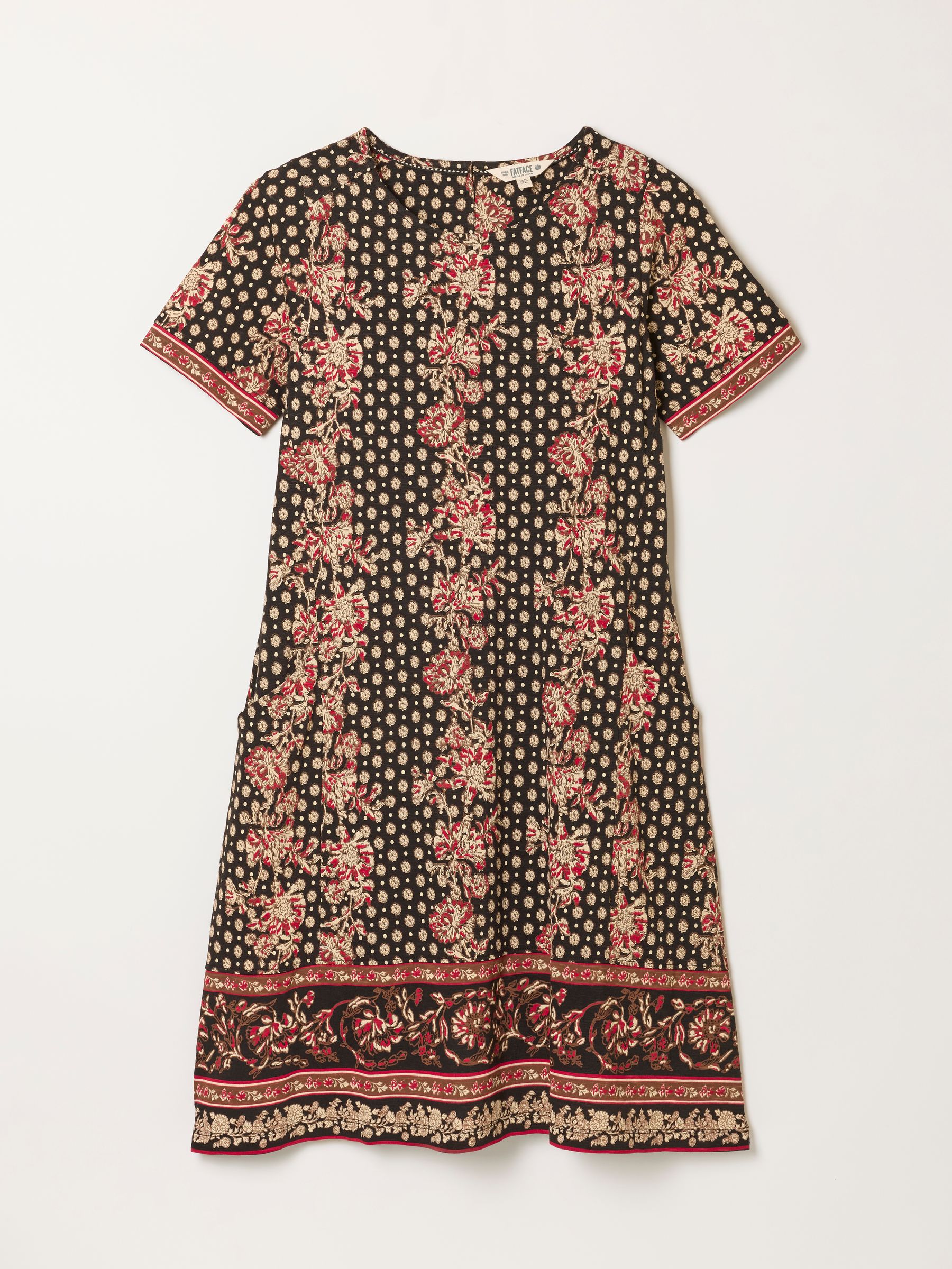 Simone Black Petite Floral Jersey Dress - Image 7 of 7