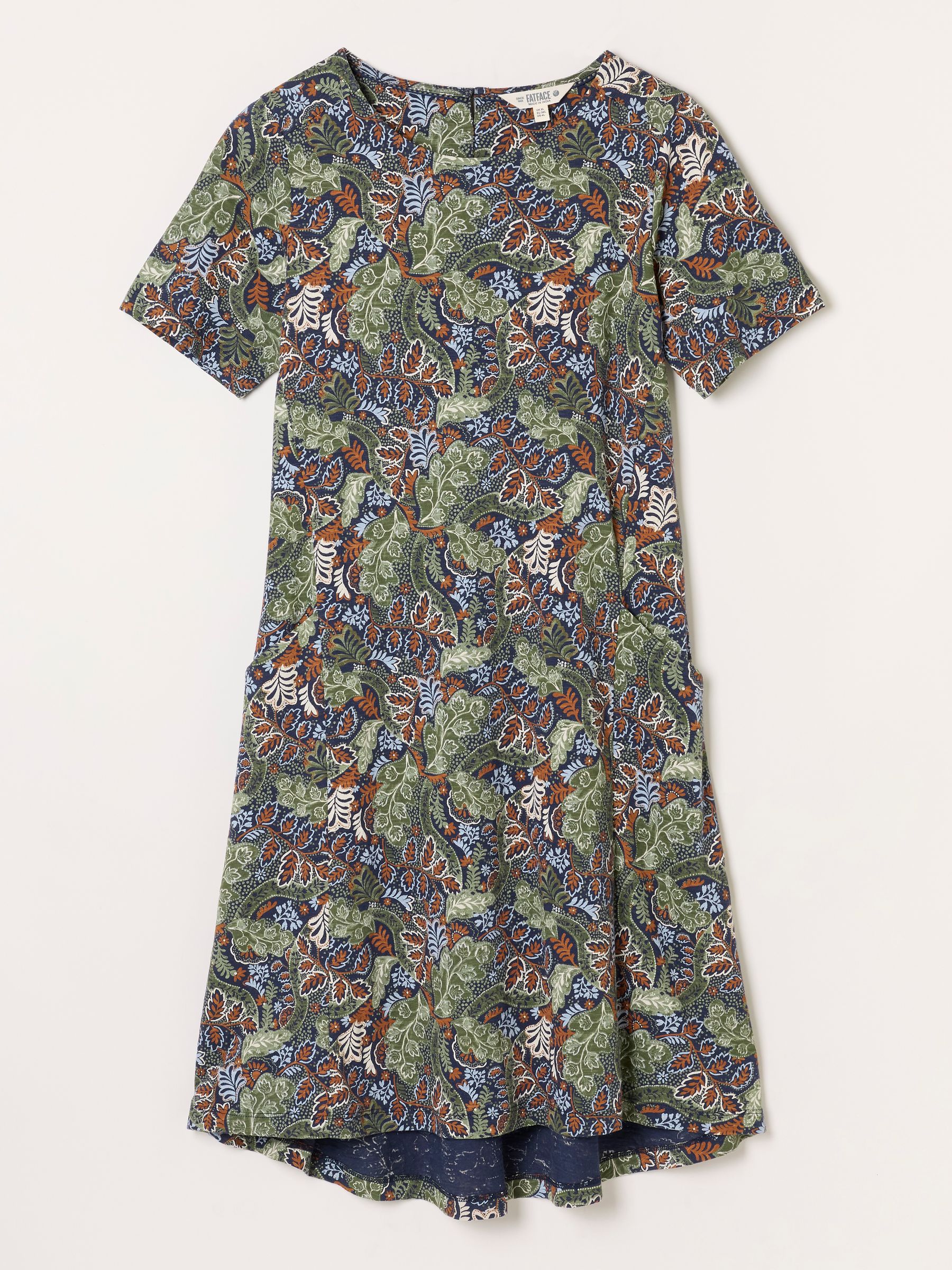 Simone Navy Decorative Floral Petite Floral Jersey Dress - Image 6 of 6