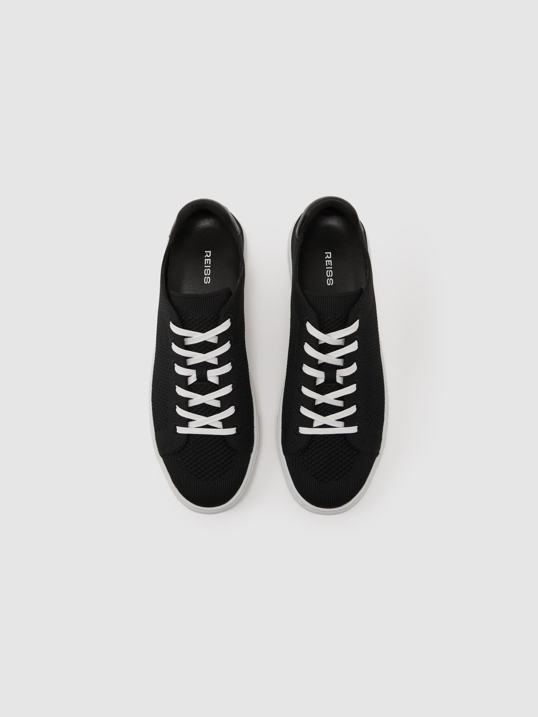 Knitted Low-Top Trainers in Black - Image 3 of 5