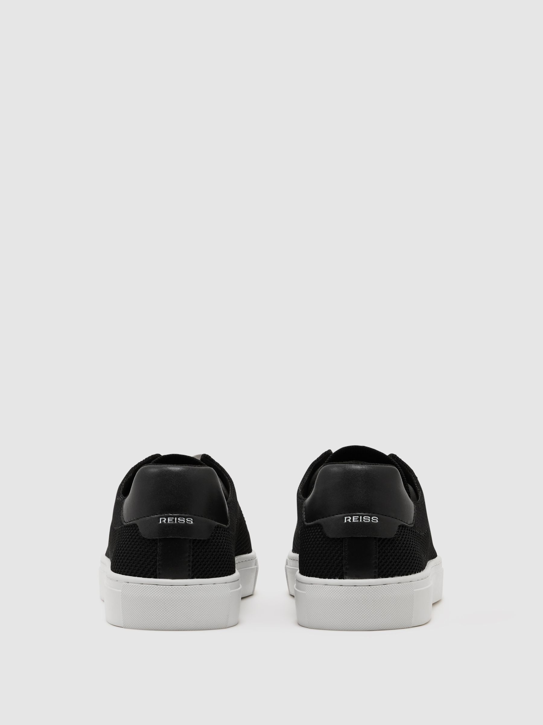 Knitted Low-Top Trainers in Black - Image 4 of 5