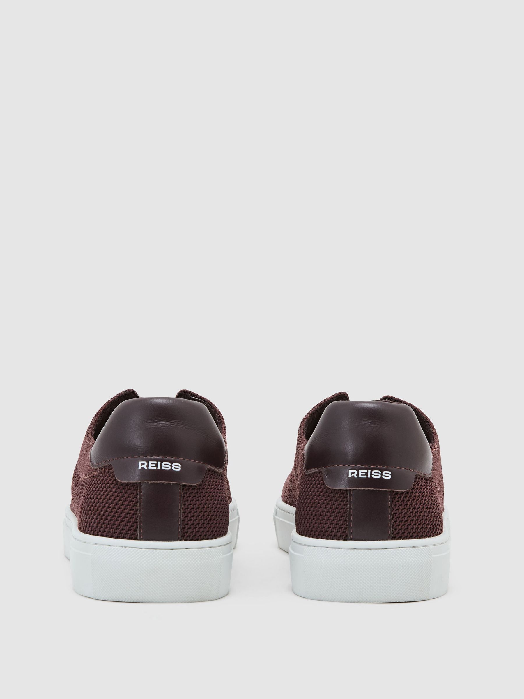 Knitted Low-Top Trainers in Plum Purple - Image 3 of 3