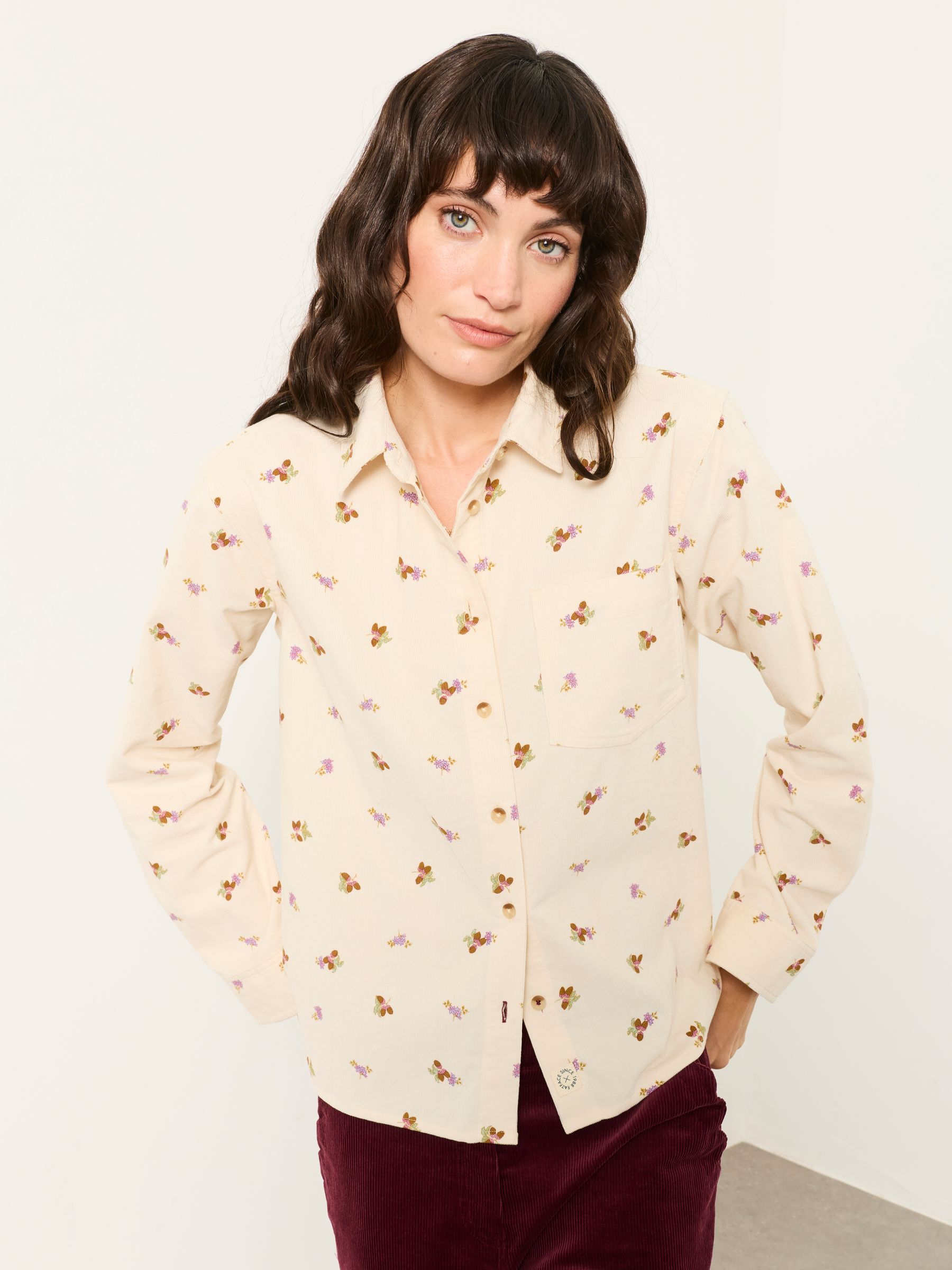 Beck Ivory Acorn Cord Petite Shirt - Image 1 of 7