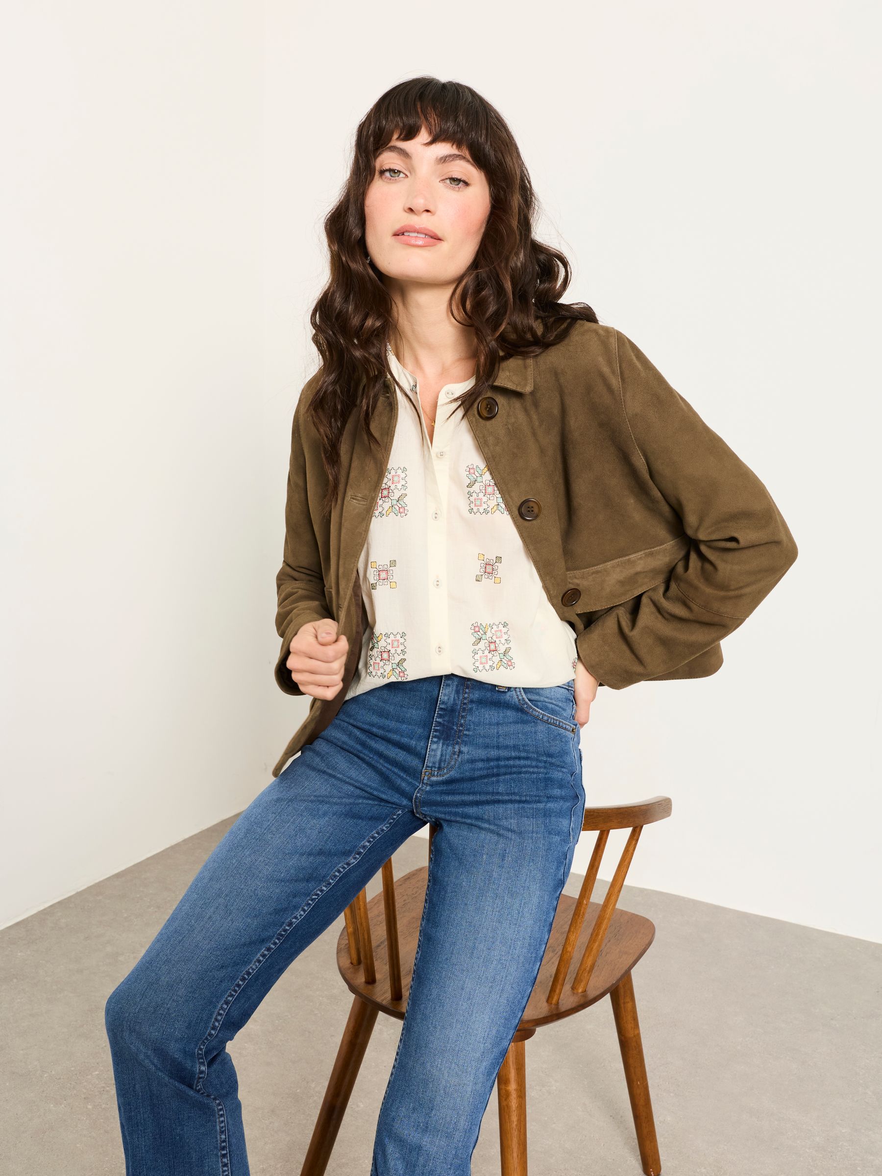 Ellen Ivory Embroidered Petite Blouse - Image 3 of 5