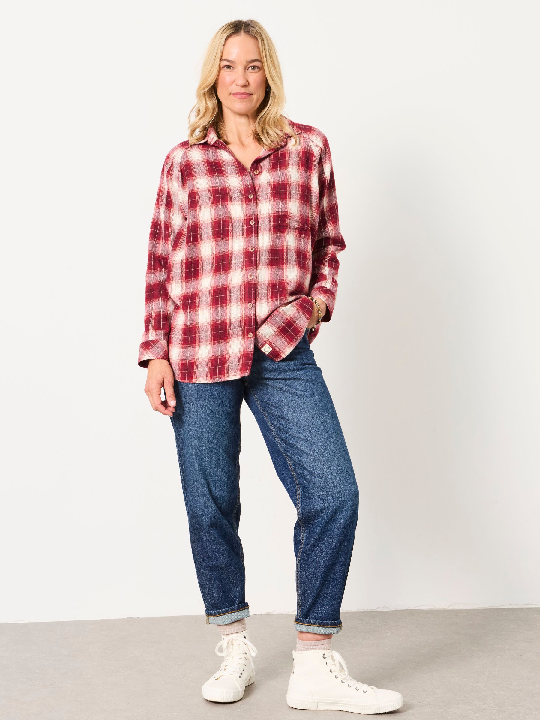 Bessie Red Petite Check Shirt - Image 4 of 6