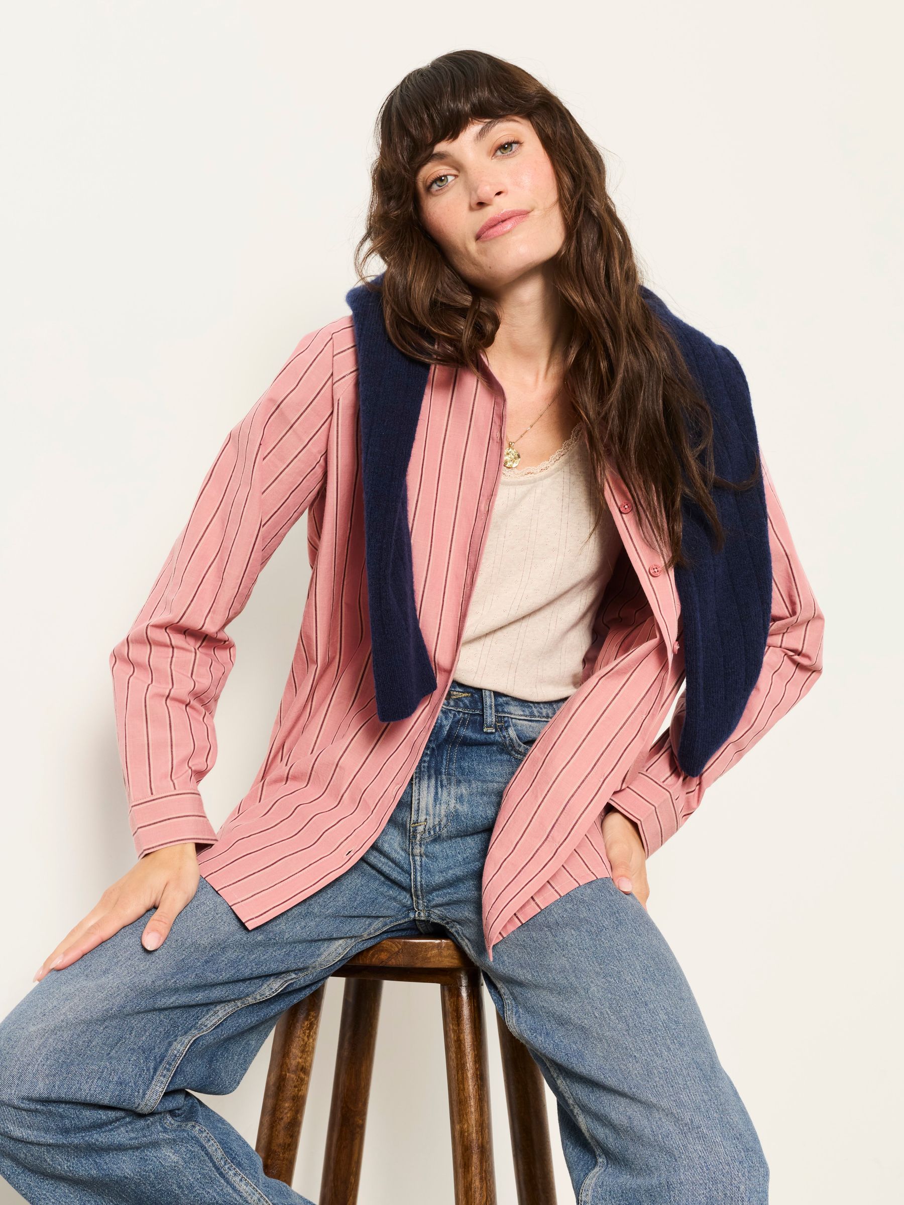 Bessie Pink Petite Stripe Shirt - Image 3 of 5