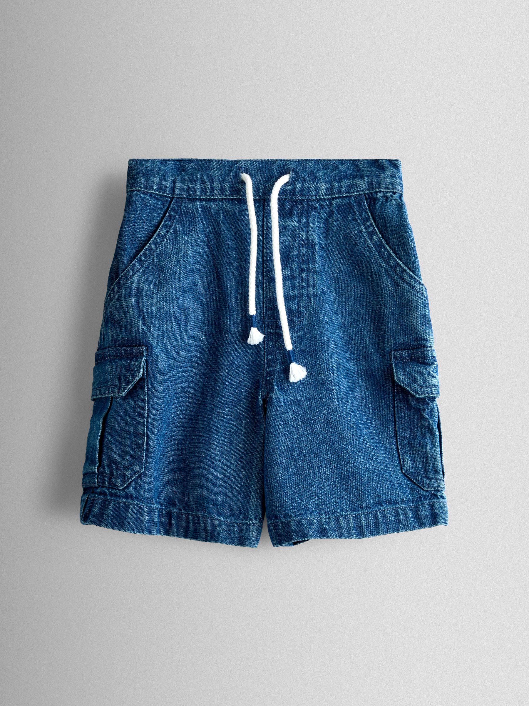 Light Wash Denim Denim Cargo Shorts - Image 1 of 4