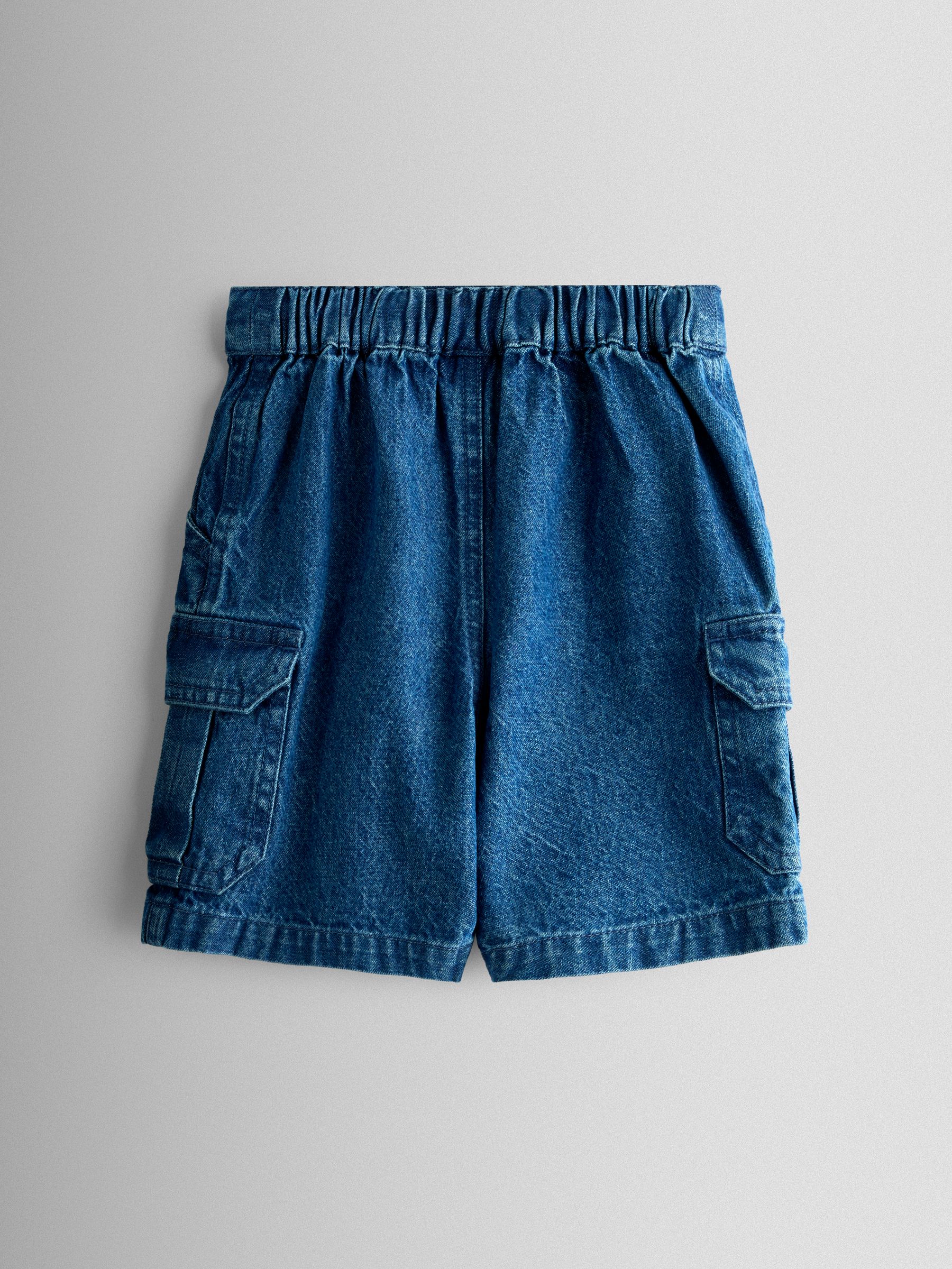 Light Wash Denim Denim Cargo Shorts - Image 2 of 4 Light Wash Denim Denim Cargo Shorts - Image 2 of 4
