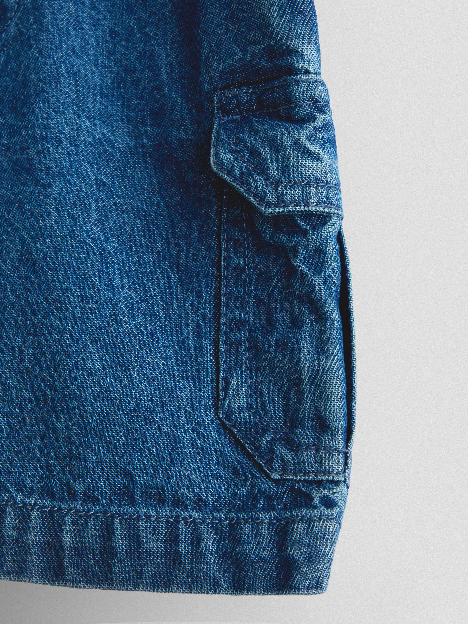 Light Wash Denim Denim Cargo Shorts - Image 4 of 4