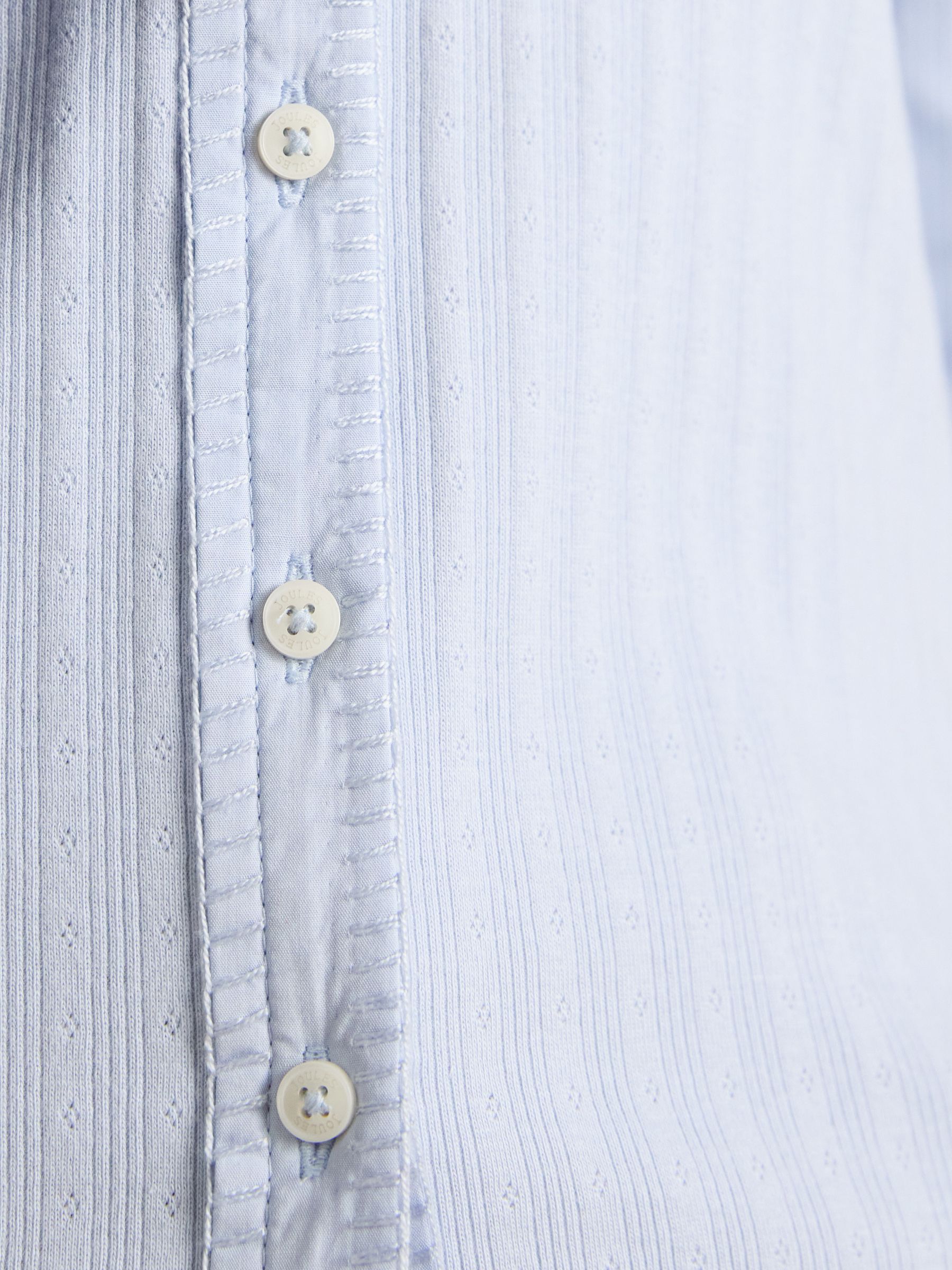 Elle Blue Cotton Rich Pointelle Jersey Shirt - Image 4 of 8