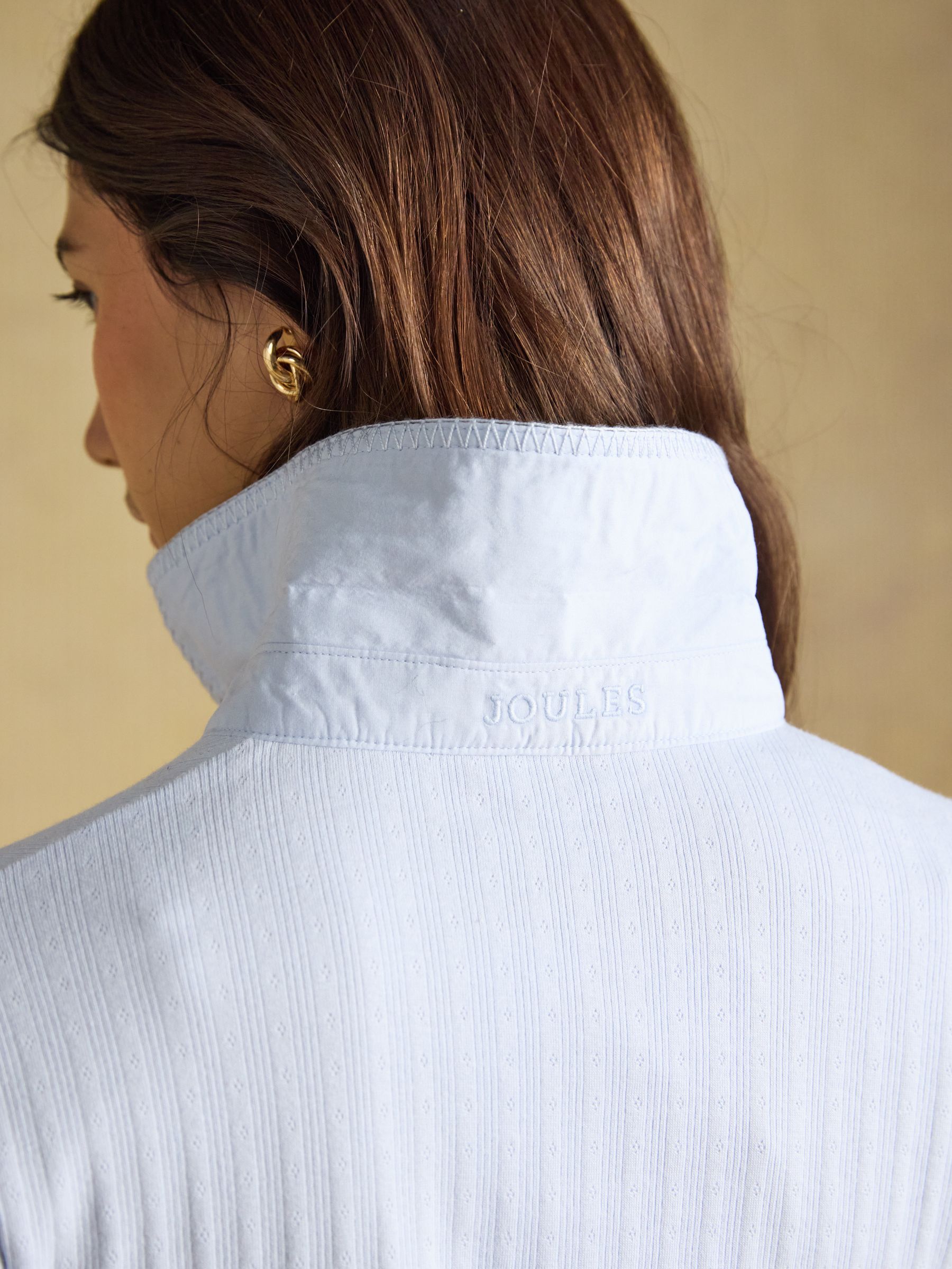 Elle Blue Cotton Rich Pointelle Jersey Shirt - Image 7 of 8