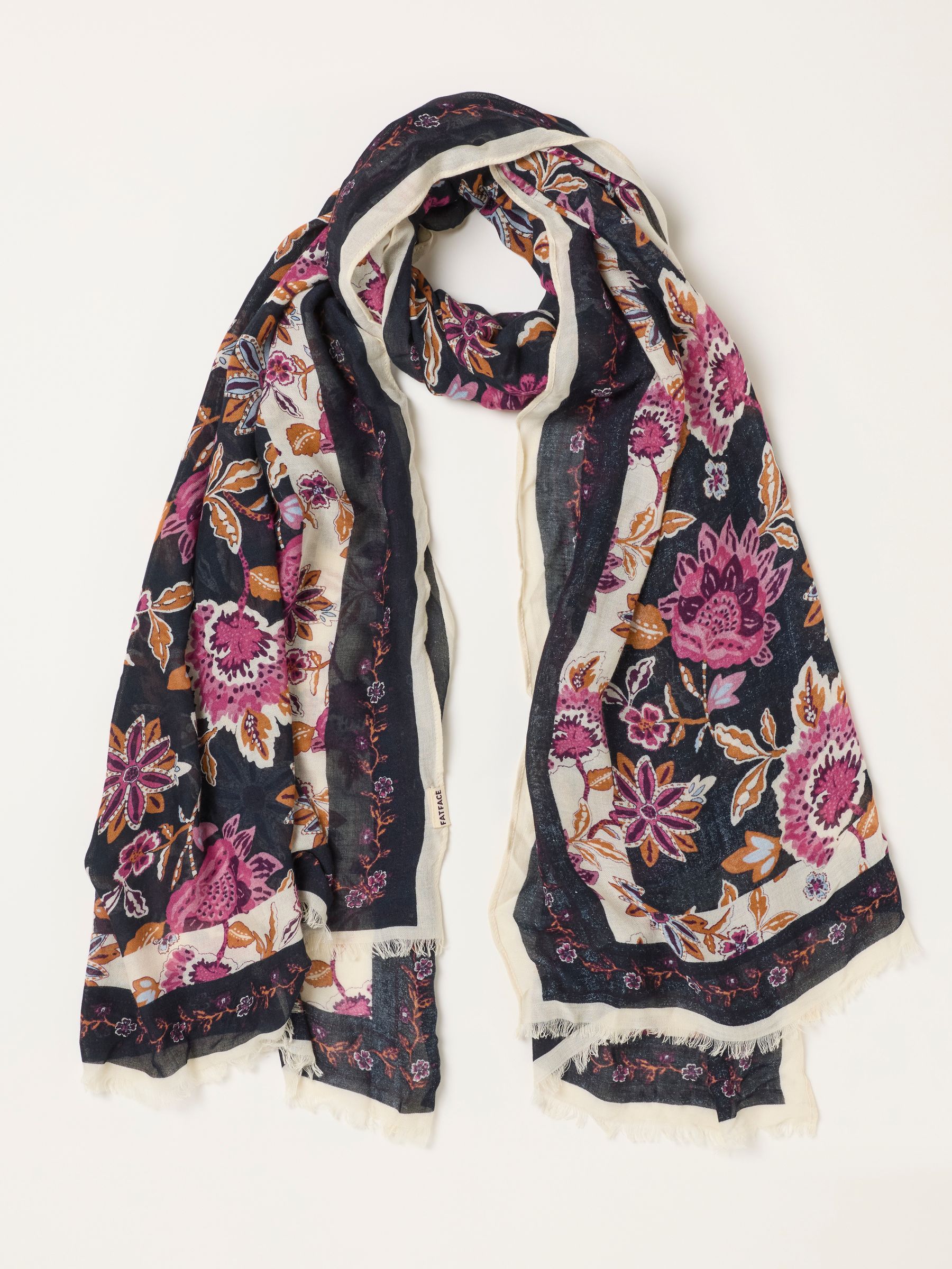Navy Vintage Floral Lightweight Scarf - Image 1 of 3