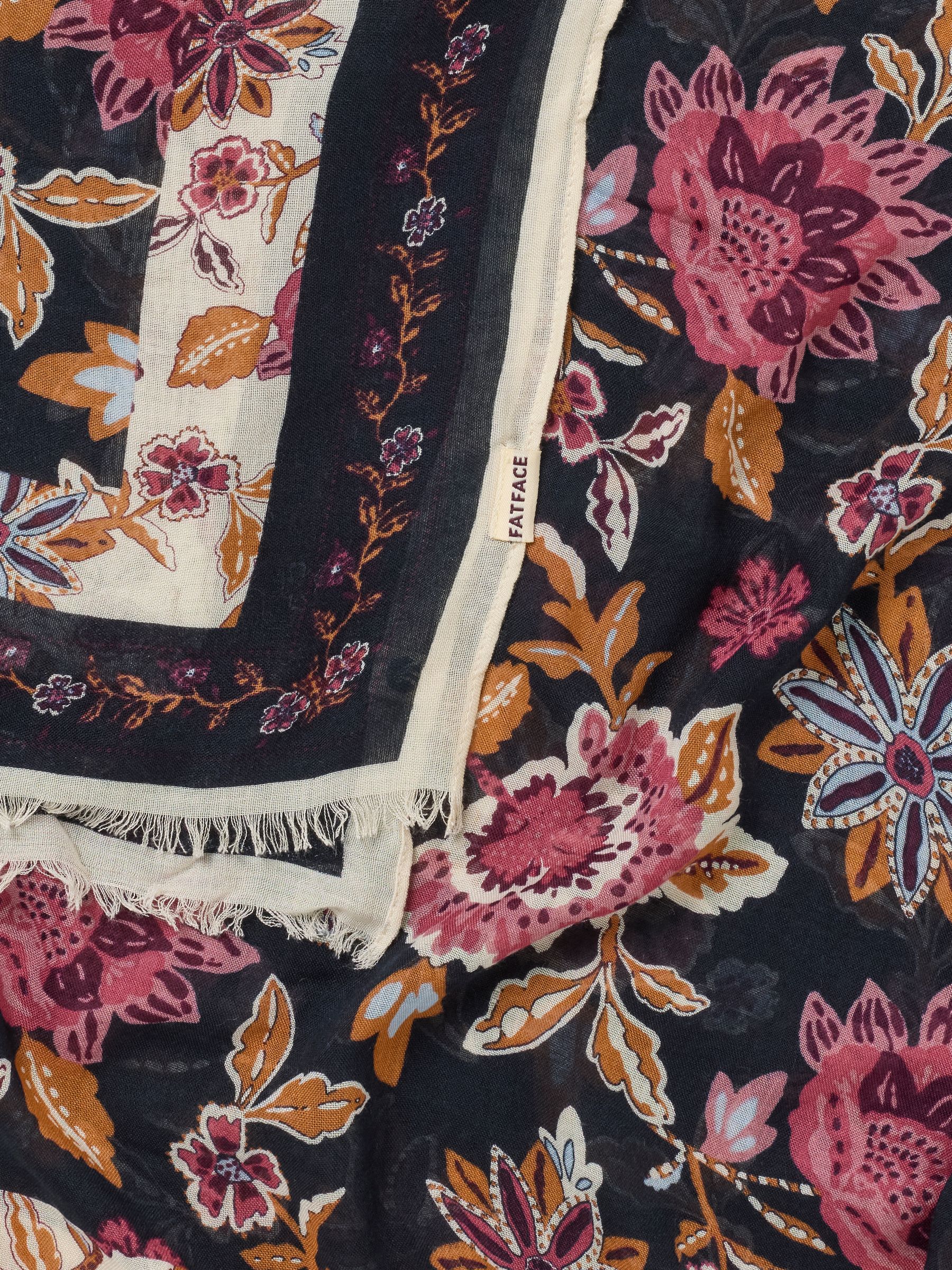 Navy Vintage Floral Lightweight Scarf - Image 2 of 3