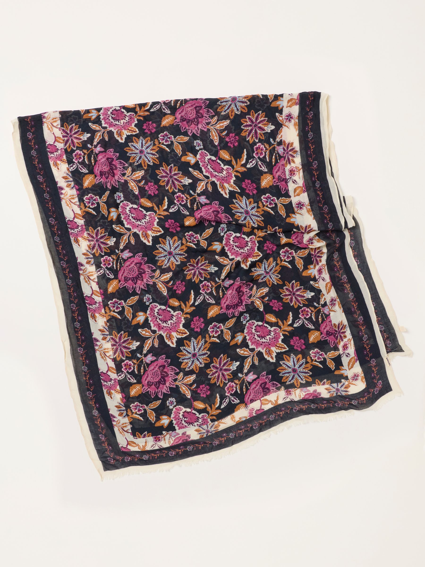 Navy Vintage Floral Lightweight Scarf - Image 3 of 3