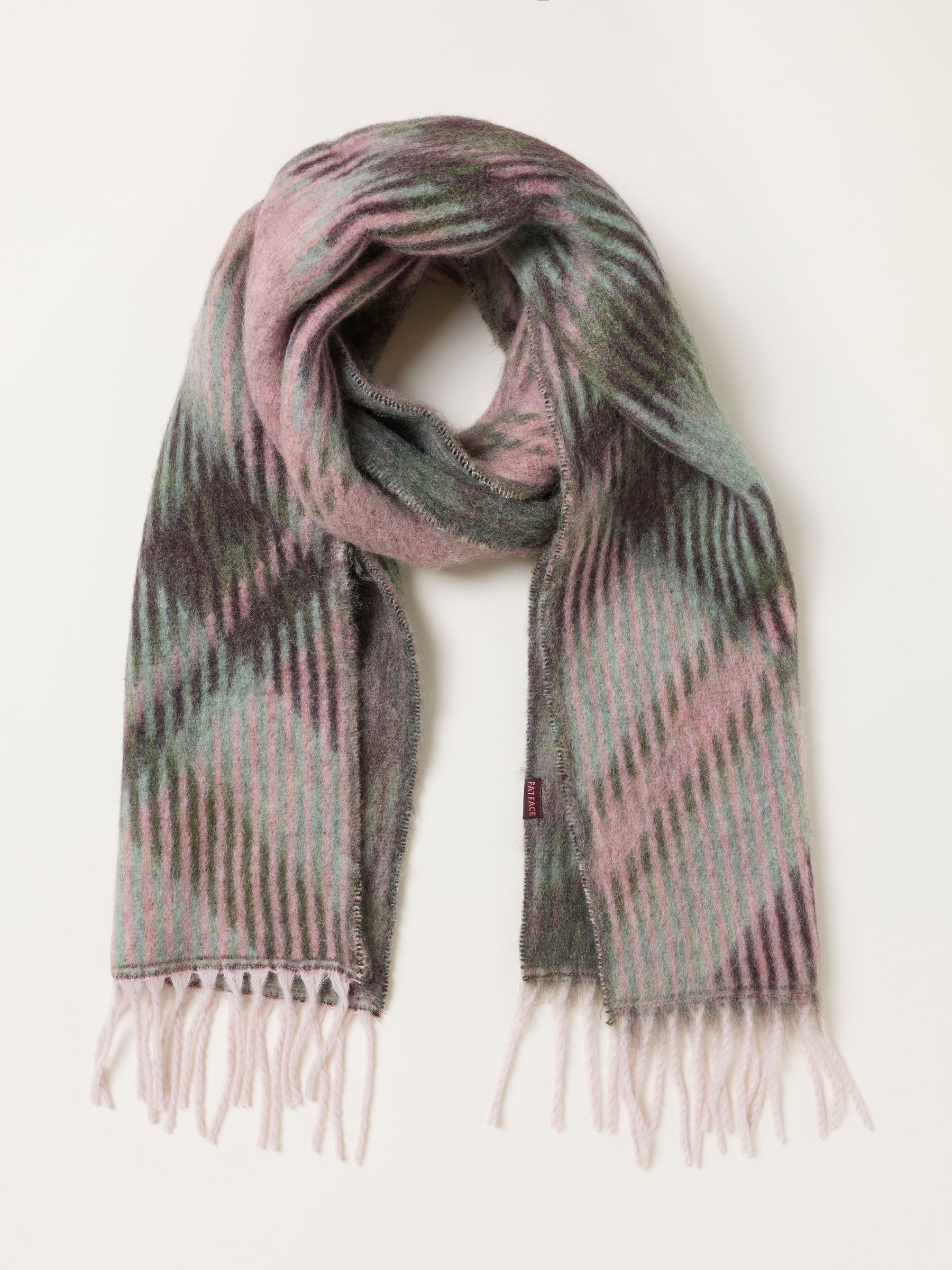 Green Argyle Brushed Scarf - Image 1 of 3 Green Argyle Brushed Scarf - Image 1 of 3