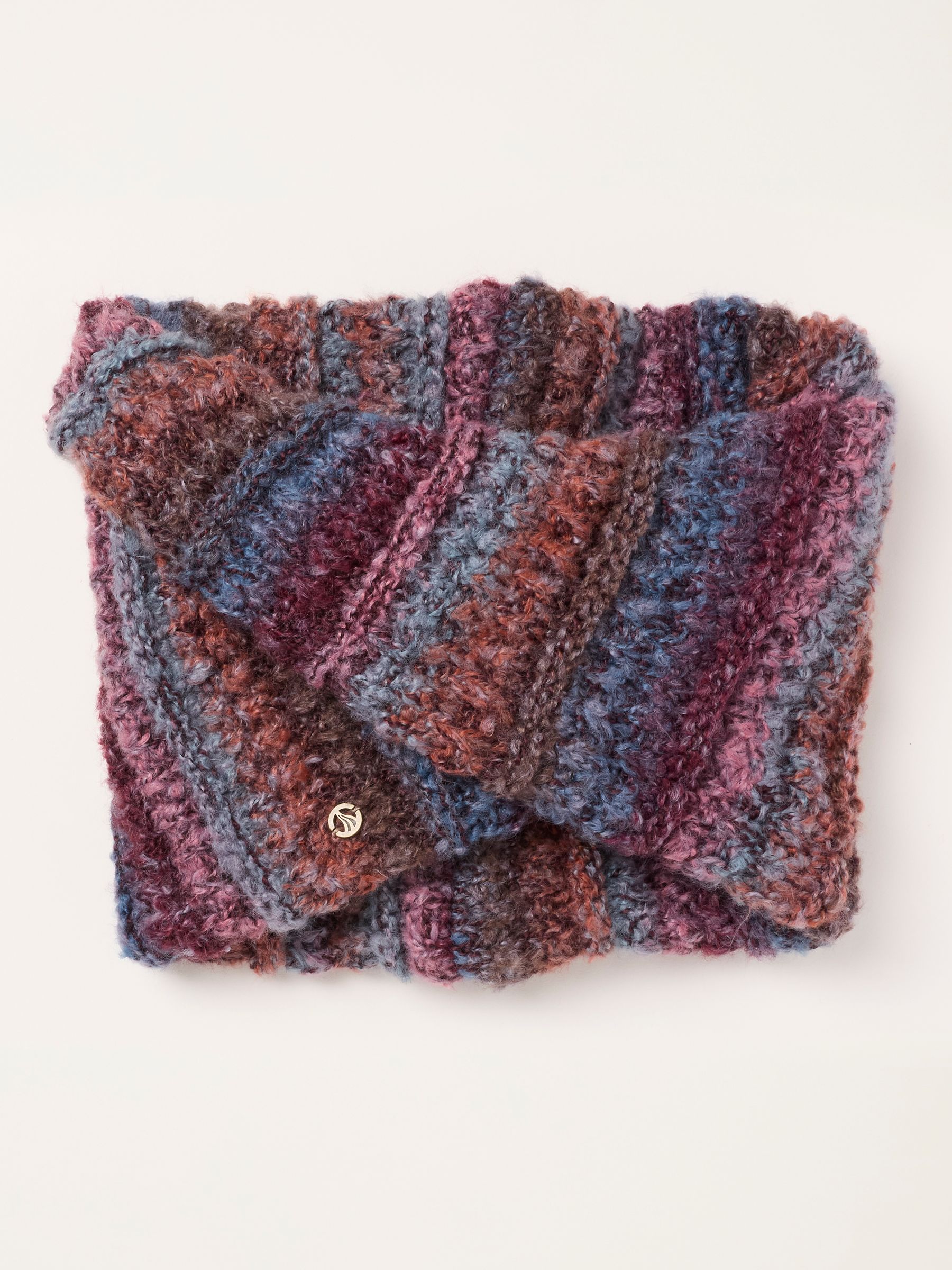 Teal Blue Spacedye Twist Snood - Image 2 of 3