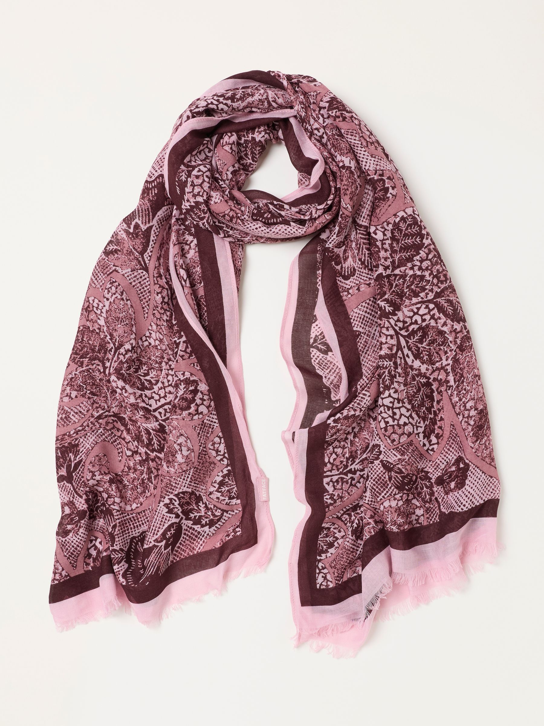 Pink Leaf Lightweight Scarf - Image 1 of 3