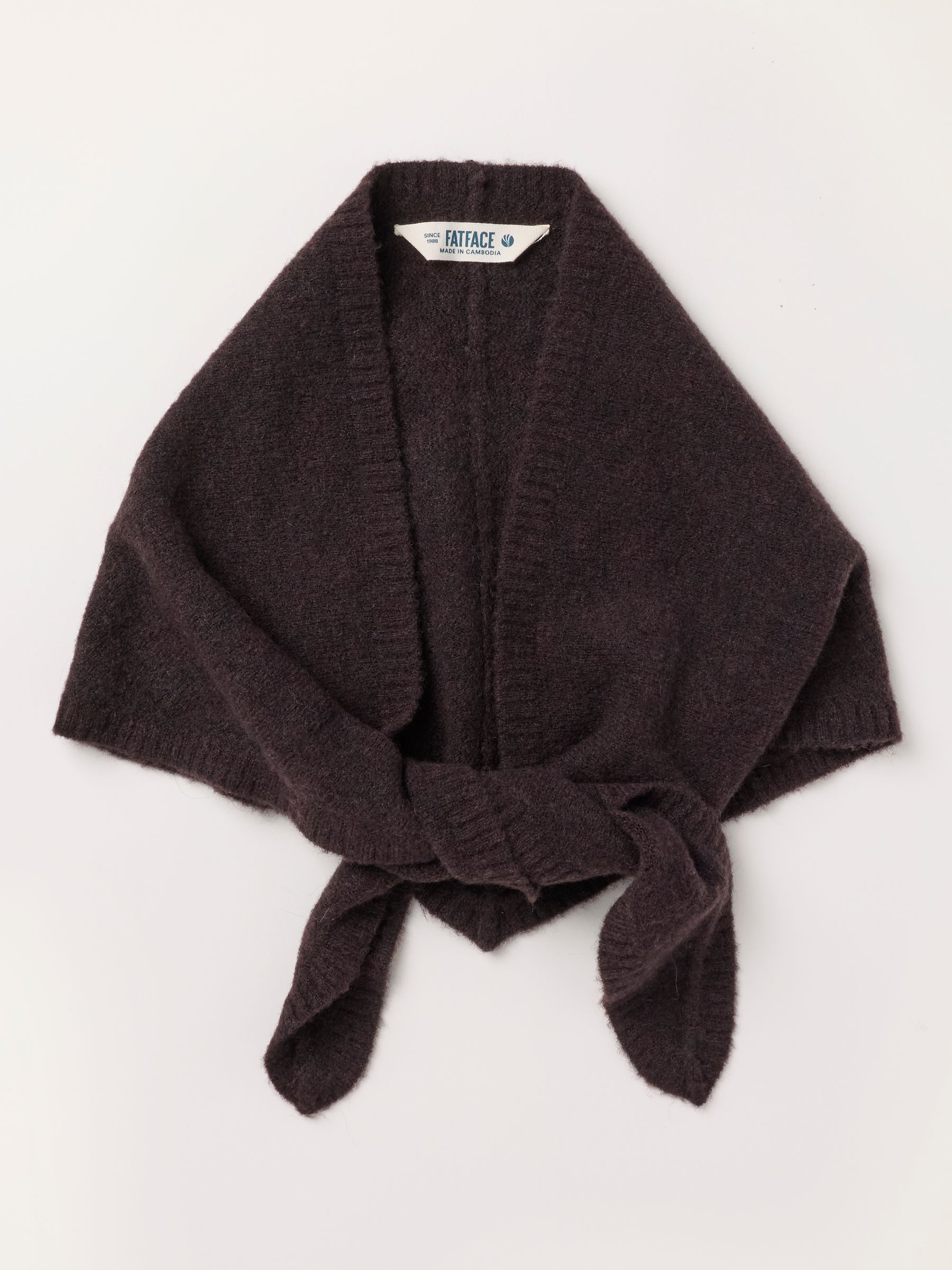 Halle Chocolate Brown Triangle Scarf - Image 1 of 3