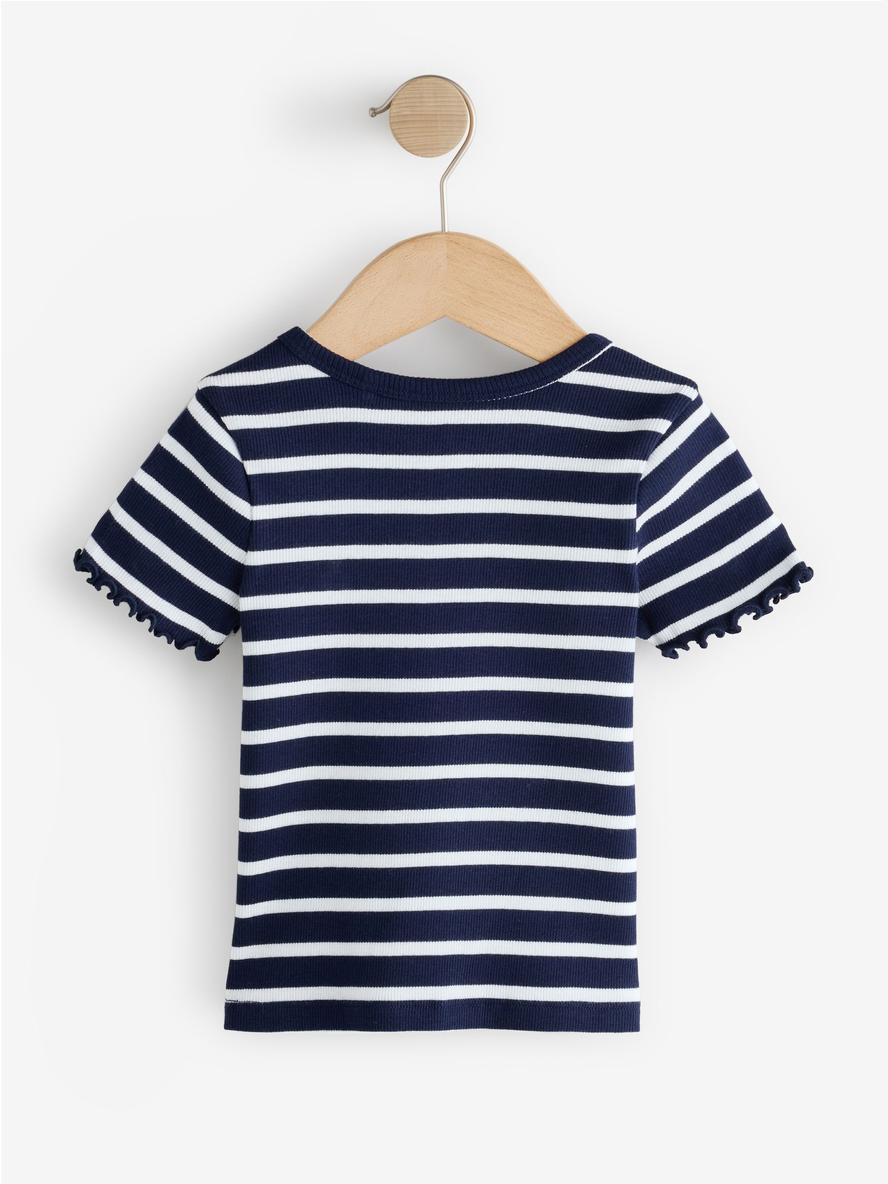 Blue Stripe/Dot Rib 3 Pack Short Sleeve Crew Neck T-Shirt (6mths-5yrs) - Image 3 of 8