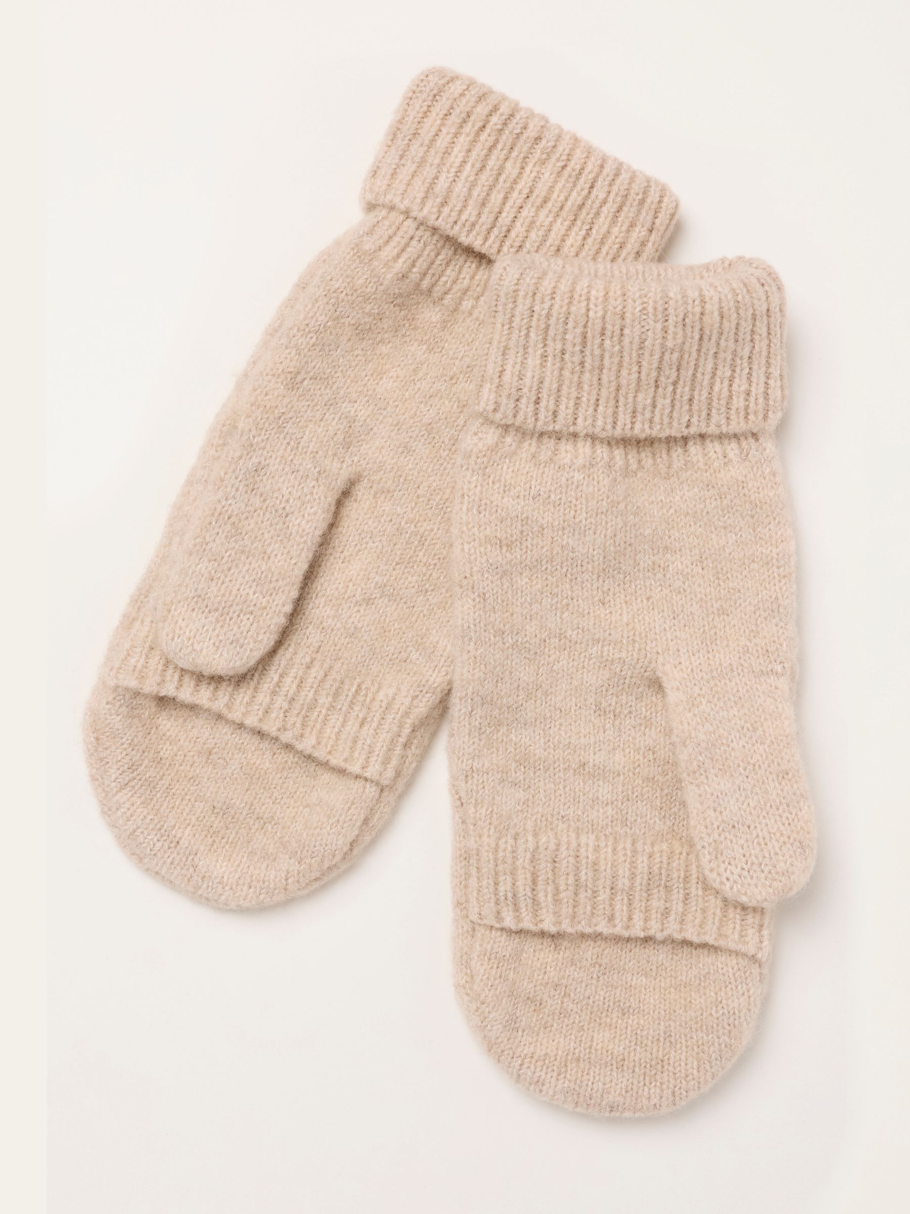 Oatmeal Floral Embroidered Overflap Mittens - Image 2 of 3