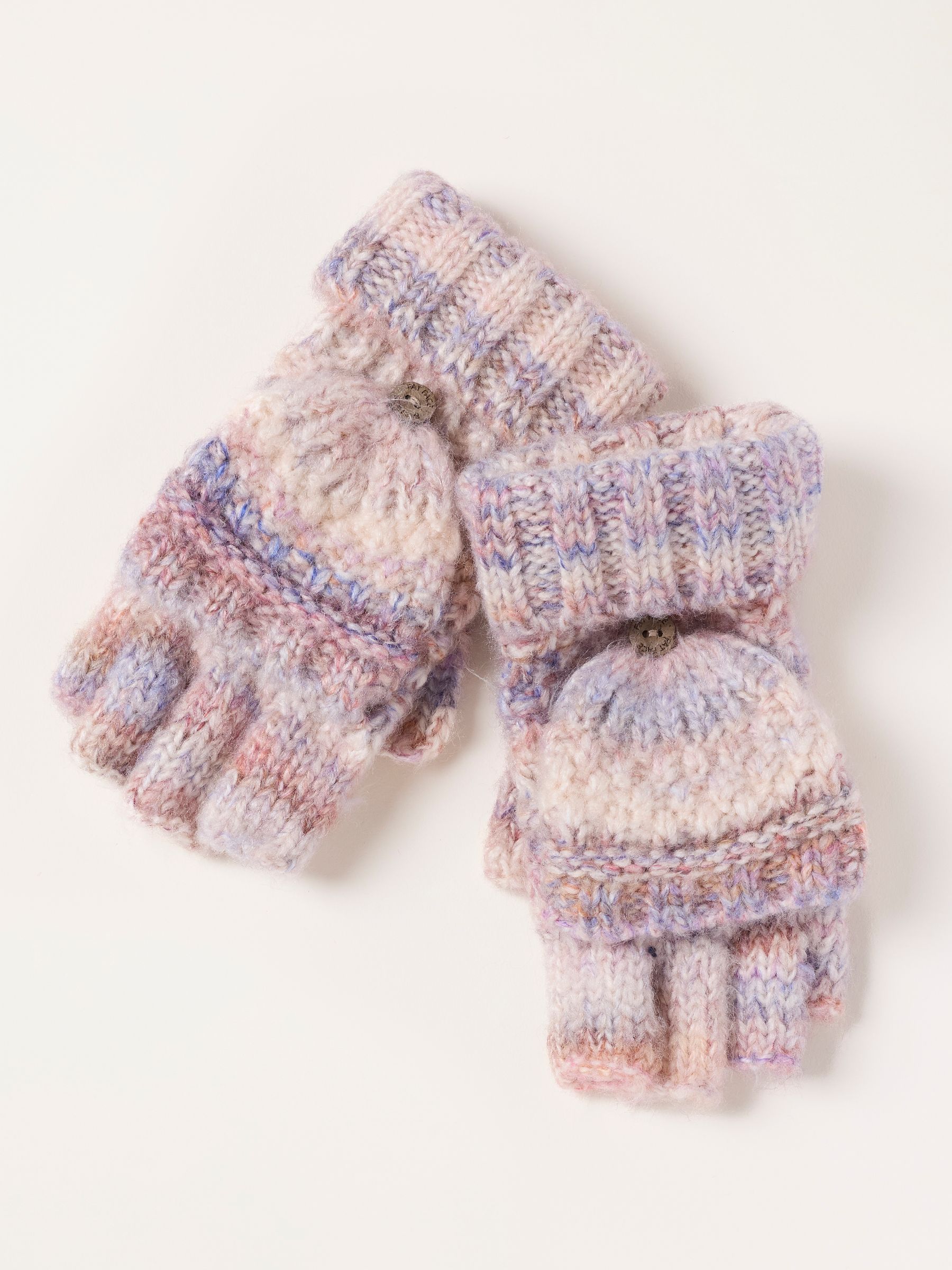 Ivory Space Dye Overflap Mittens - Image 1 of 3