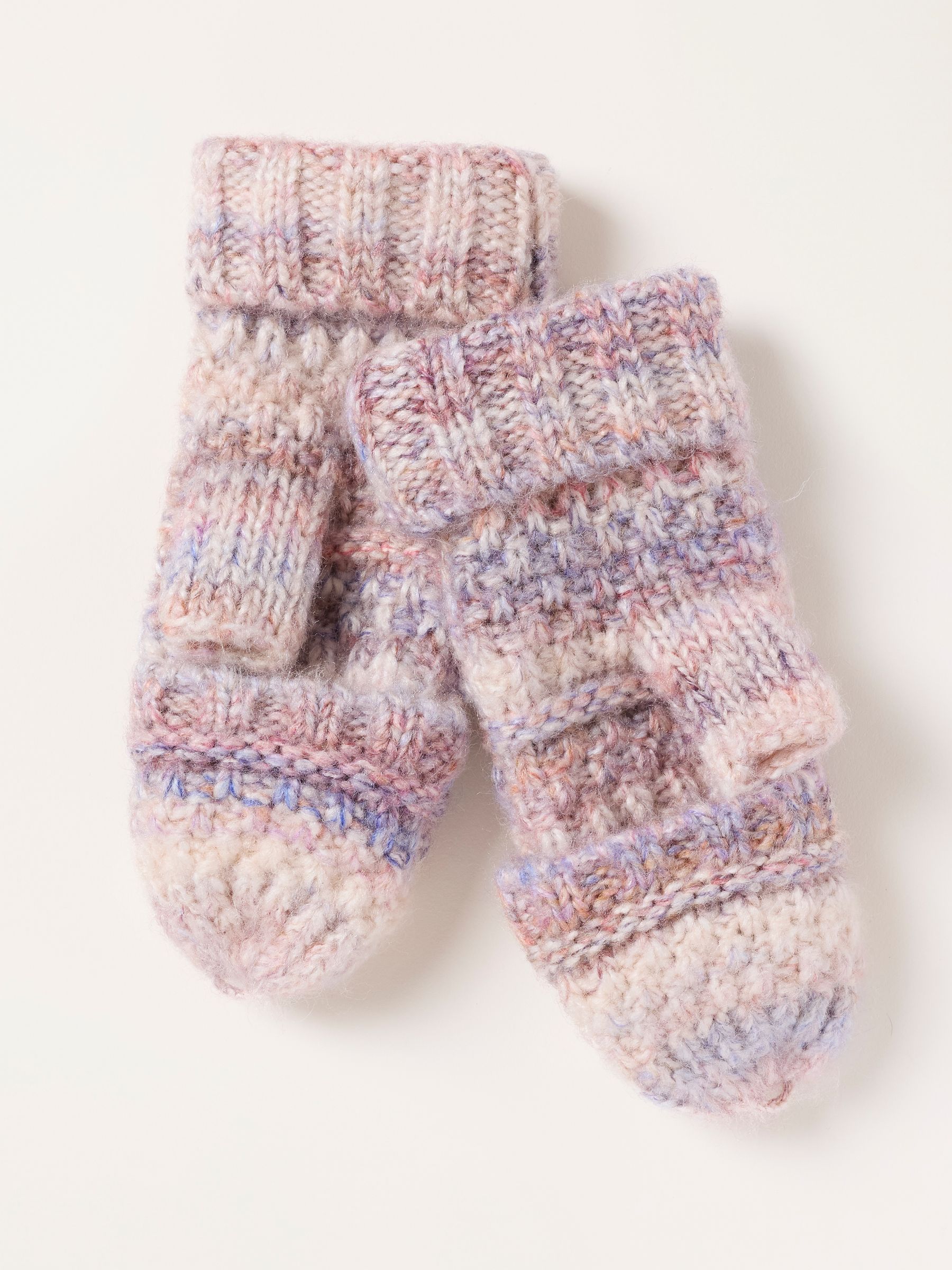 Ivory Space Dye Overflap Mittens - Image 2 of 3