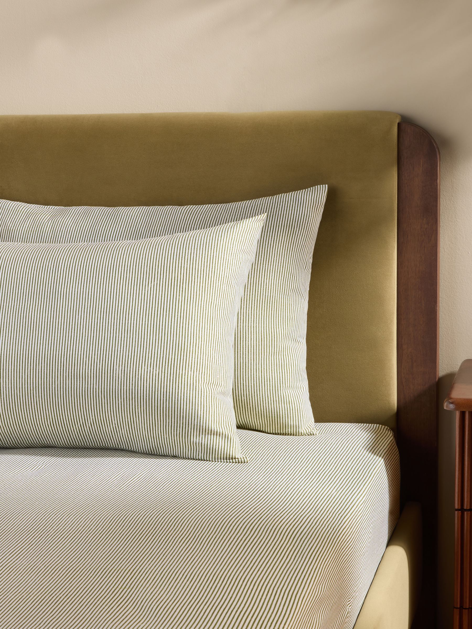2 Pack Ansel Stripe Pillowcases in Green - Image 2 of 2