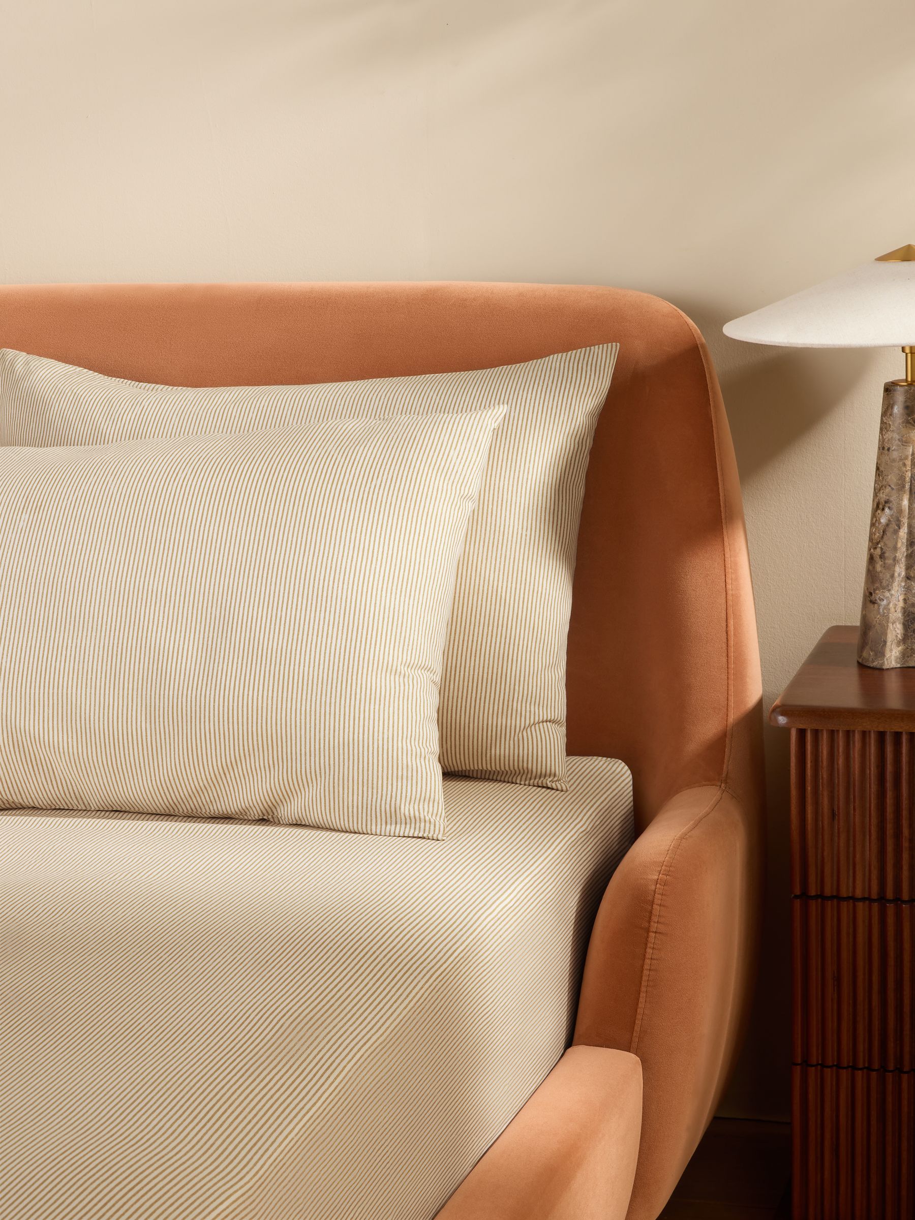 2 Pack Ansel Stripe 100% Cotton Pillowcases in Natural - Image 2 of 3 2 Pack Ansel Stripe 100% Cotton Pillowcases in Natural - Image 2 of 3