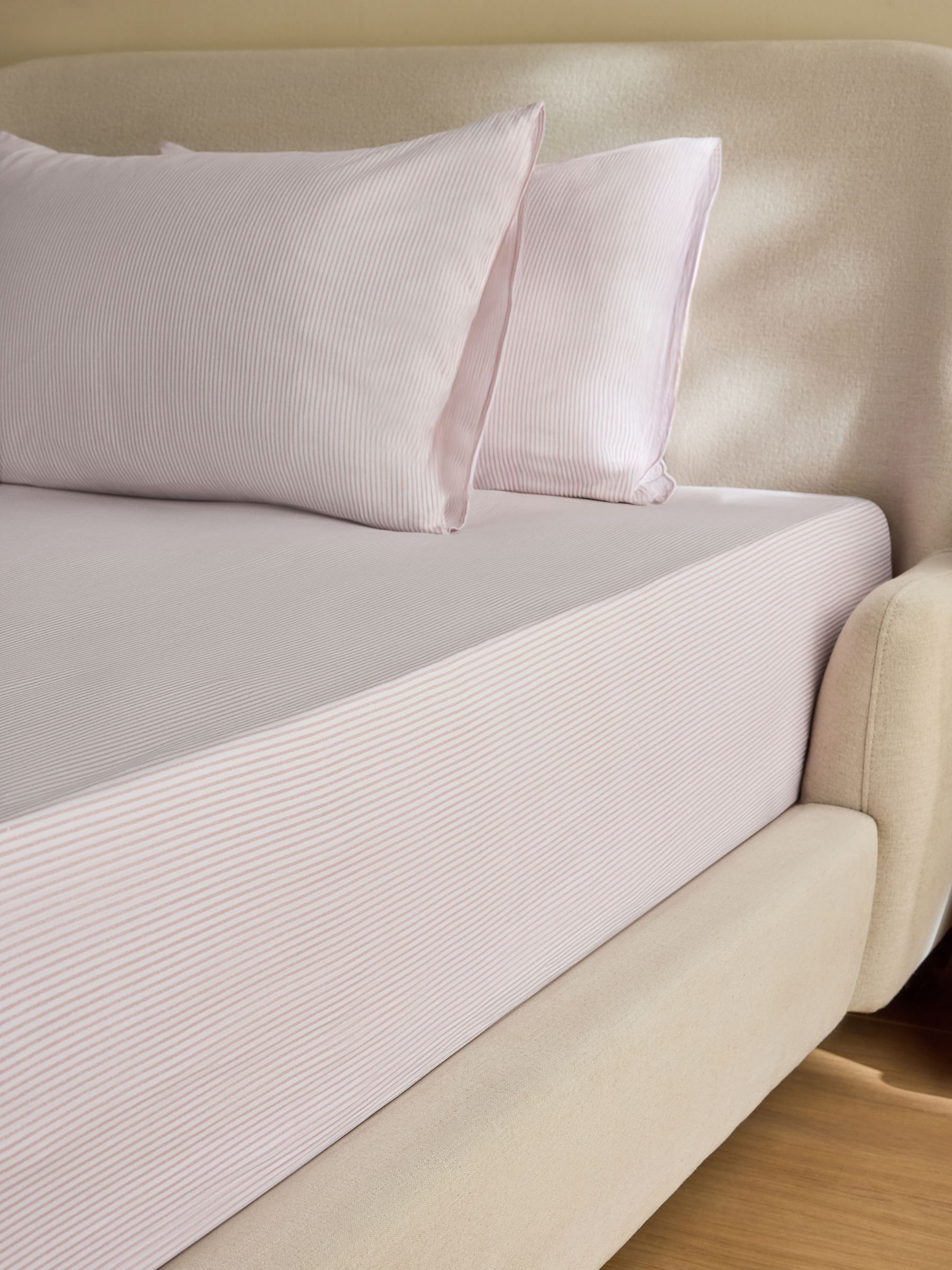 Ansel Stripe Deep Fitted Sheet in Pink - Image 1 of 3