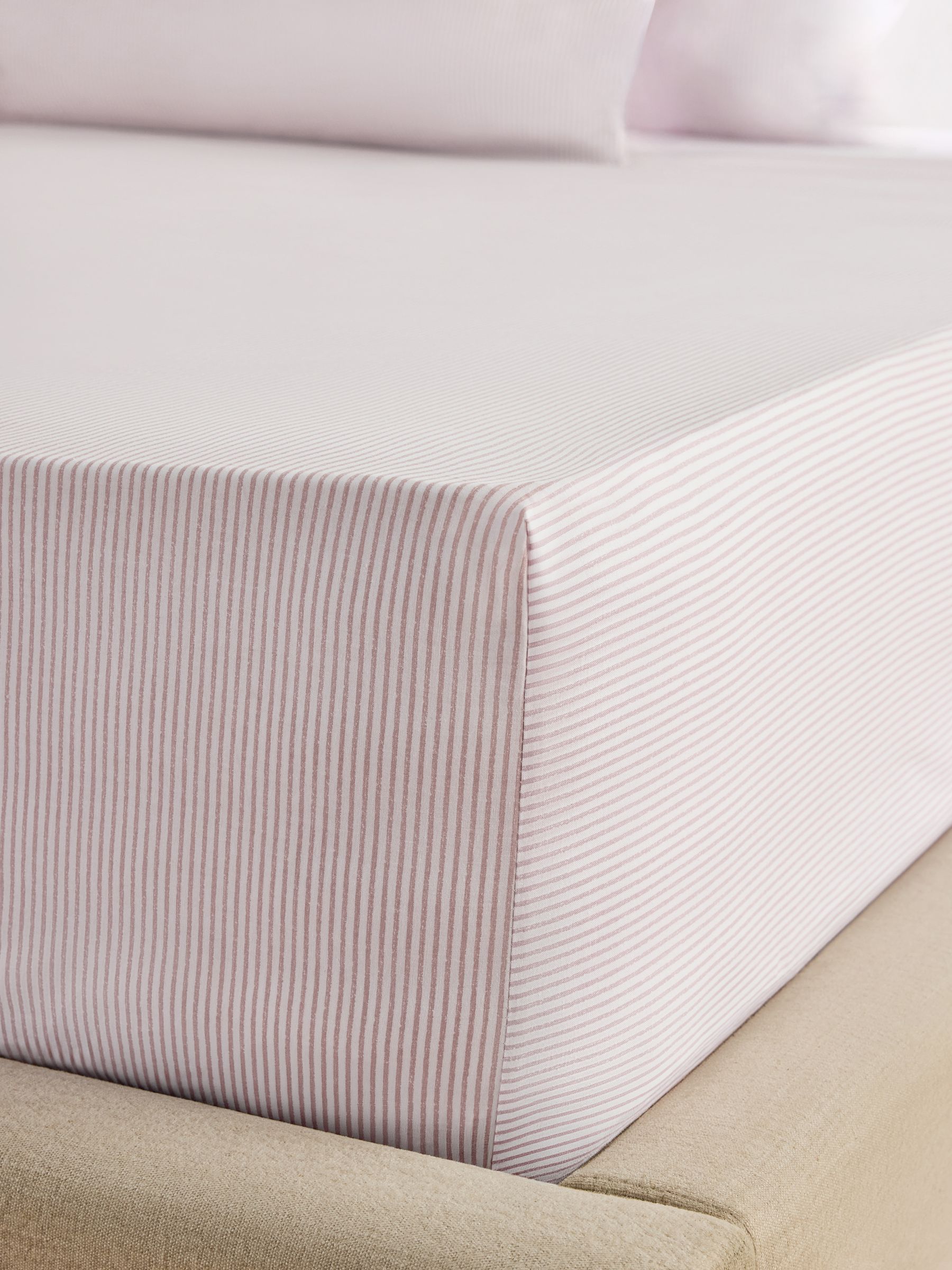 Ansel Stripe Deep Fitted Sheet in Pink - Image 2 of 3