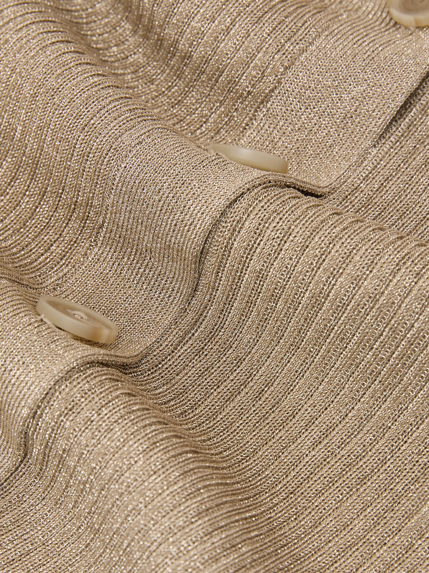 Metallic Rib-Knit Waistcoat in Gold - image 5