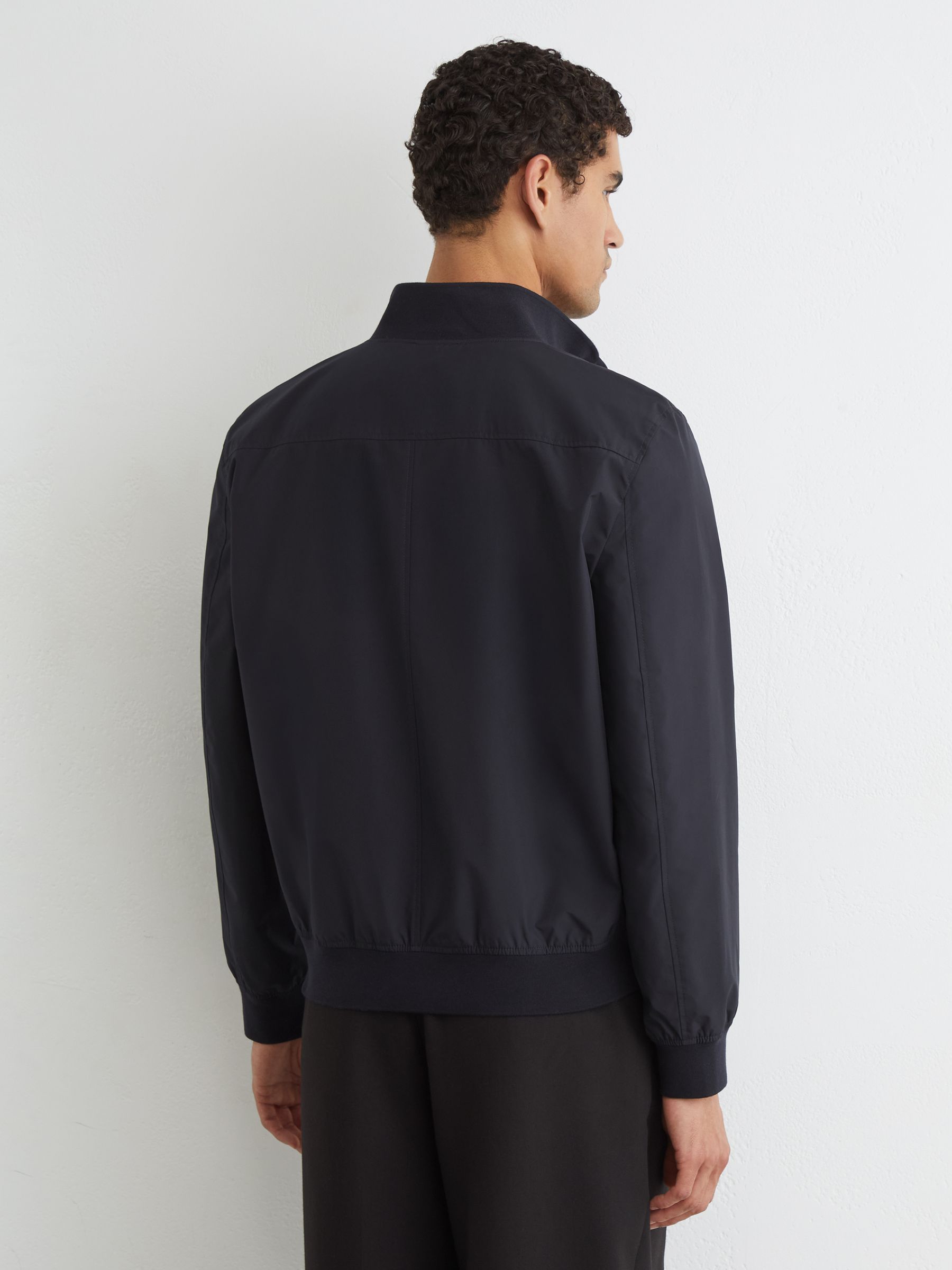 Technical Button-Through Bomber Jacket in Navy - Image 4 of 6